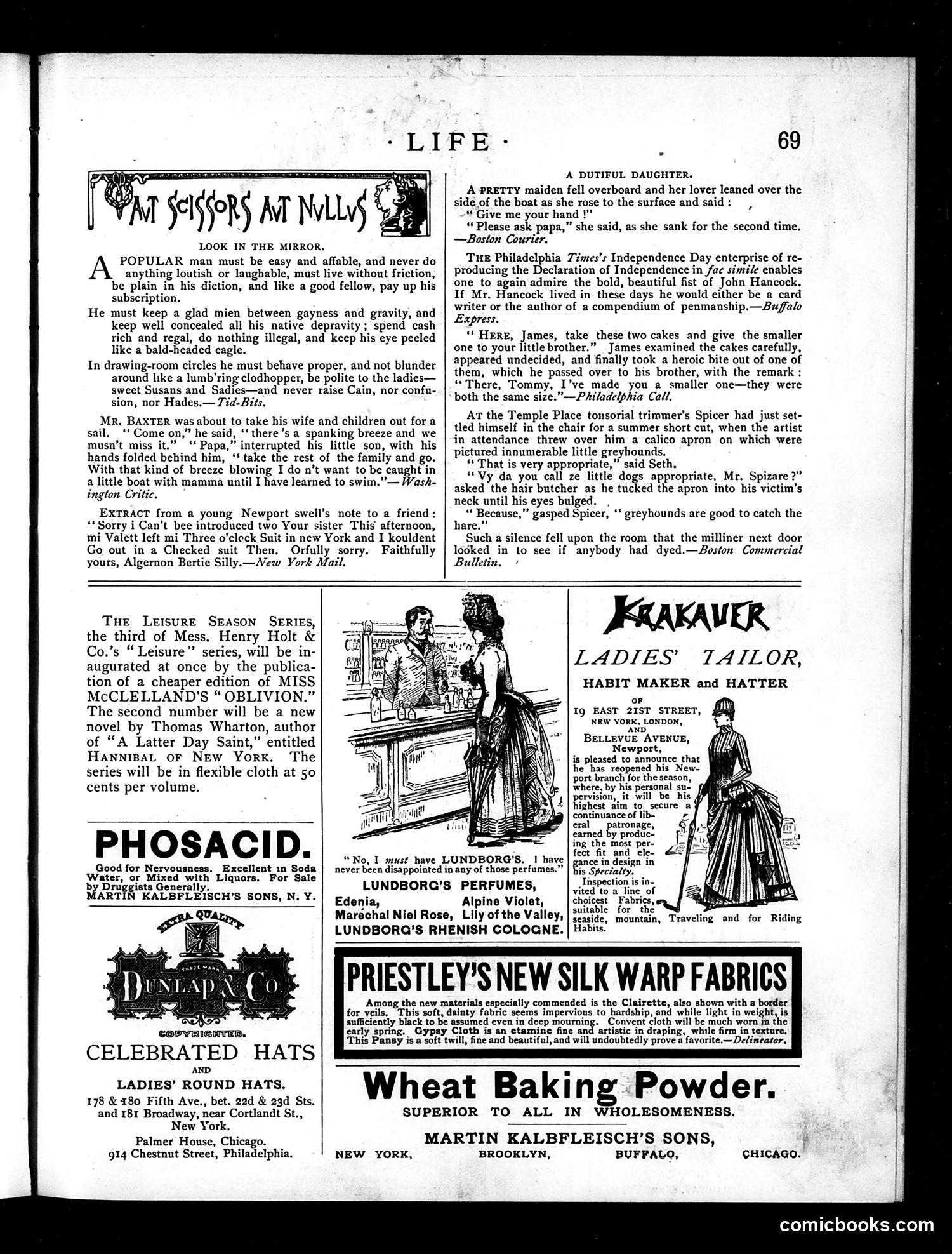 Life — July 29, 1886 — page 13: Life, 1886-07-29