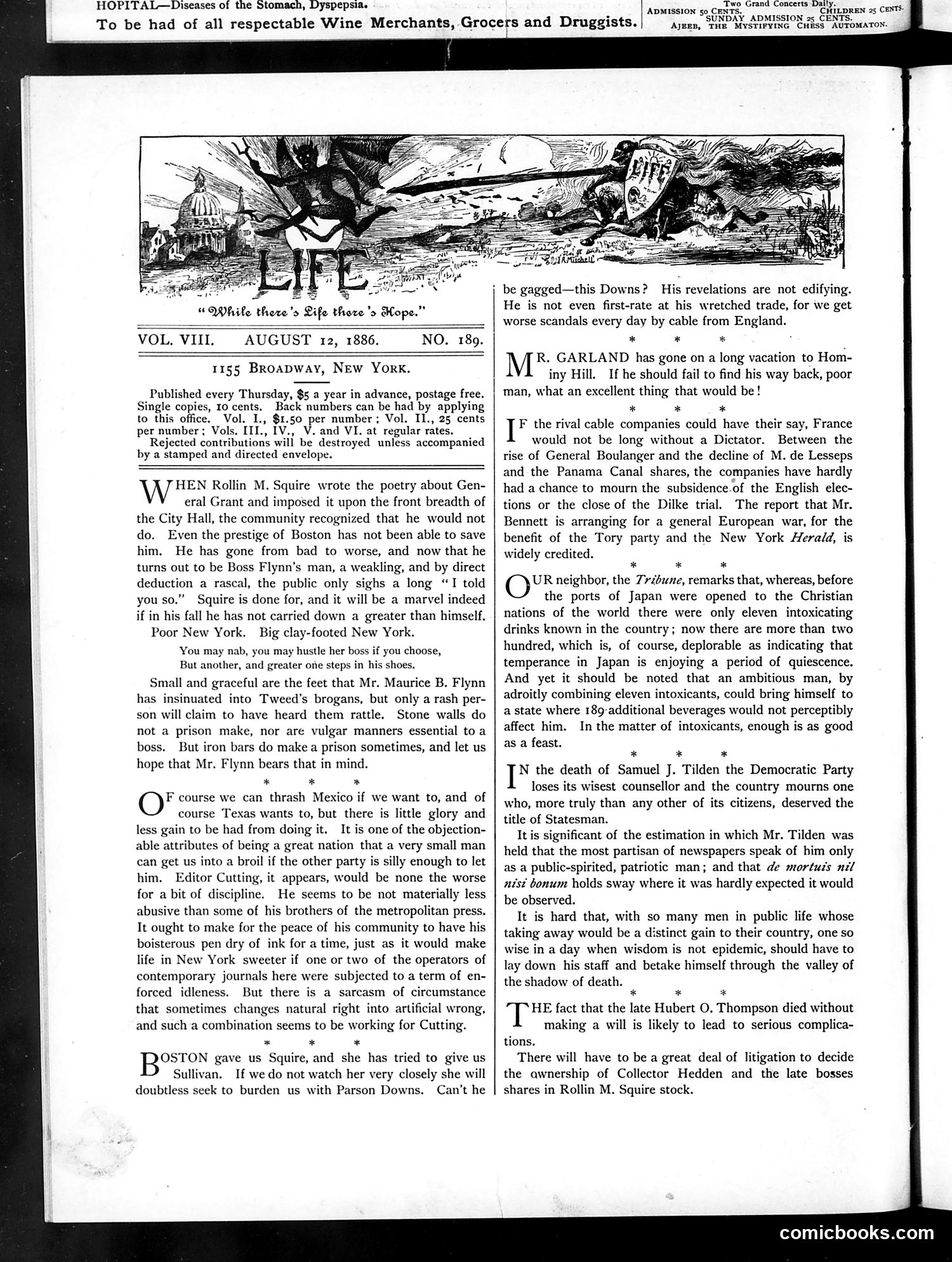 Life — August 12, 1886 — page 2: Life, 1886-08-12