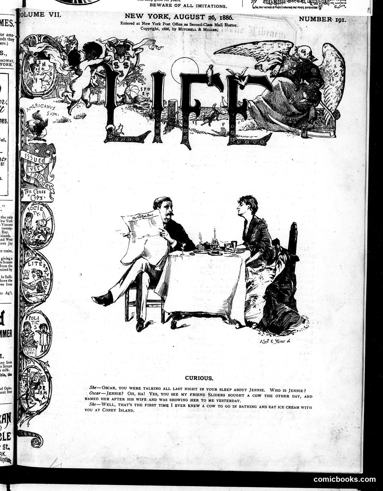 Life — August 26, 1886 — page 1: Life, 1886-08-26