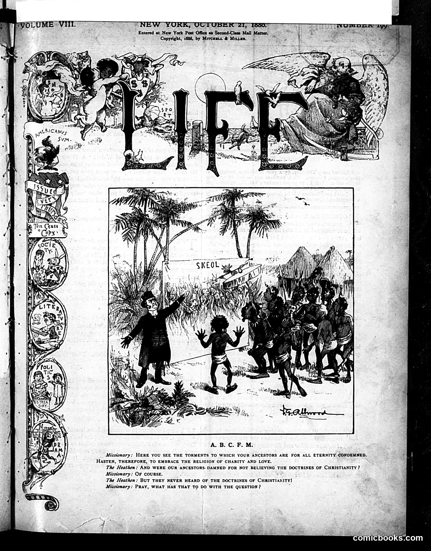 Life — October 21, 1886 — page 1: Life, 1886-10-21