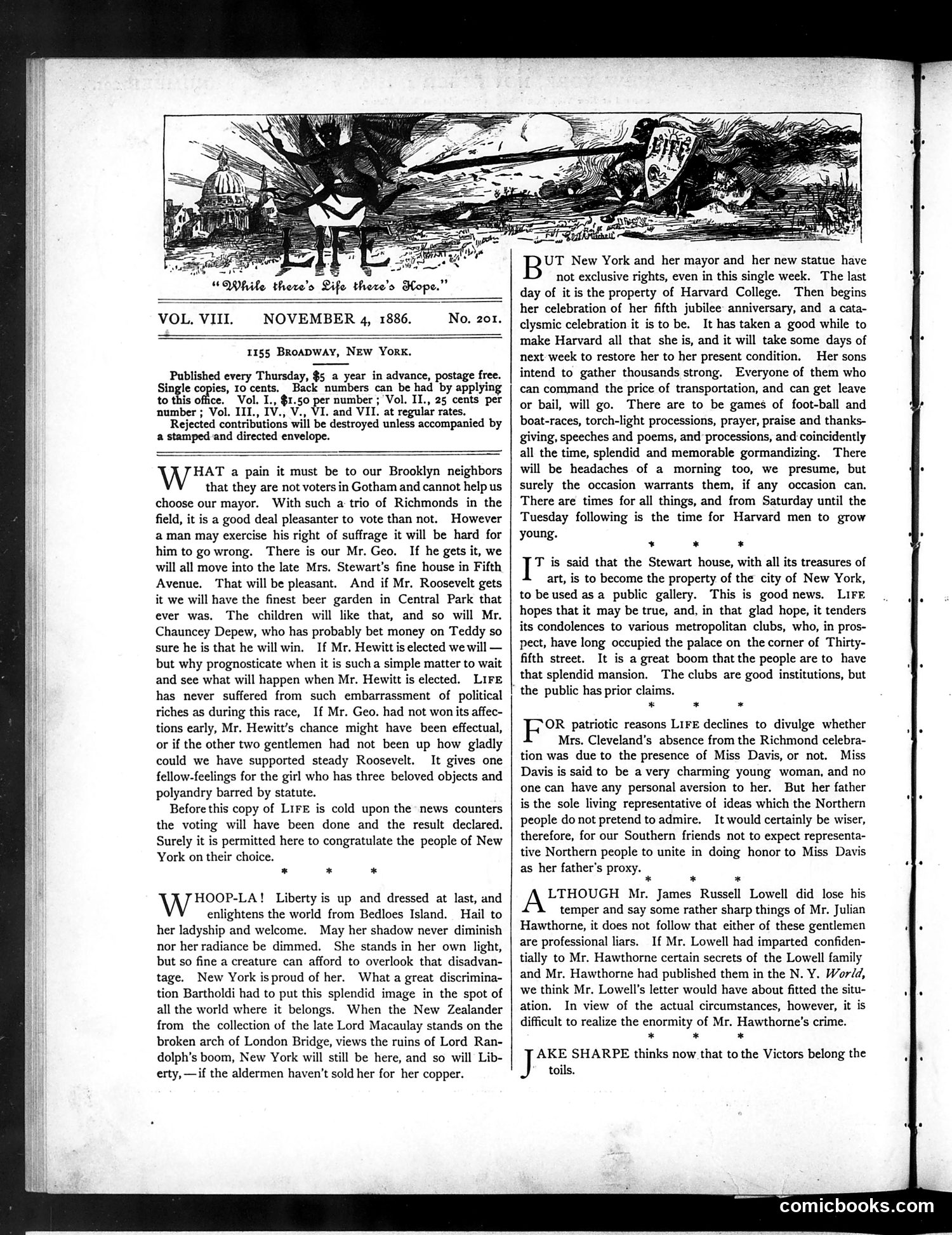 Life — November 4, 1886 — page 2: Life, 1886-11-04