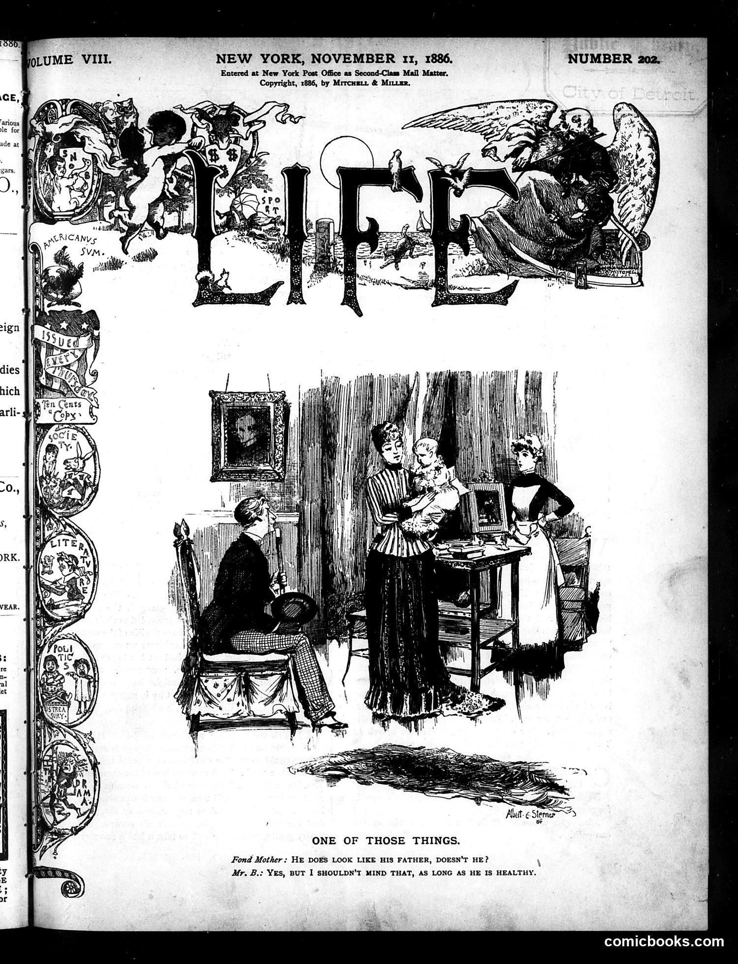 Life — November 11, 1886 — page 1: Life, 1886-11-11