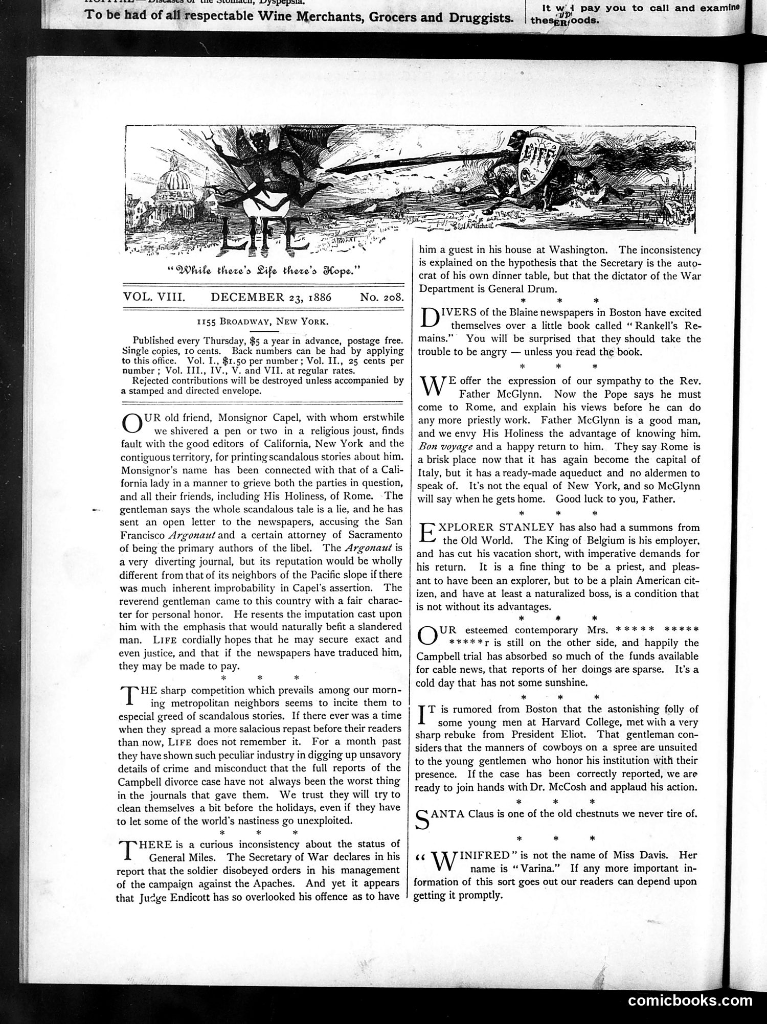 Life — December 23, 1886 — page 2: Life, 1886-12-23