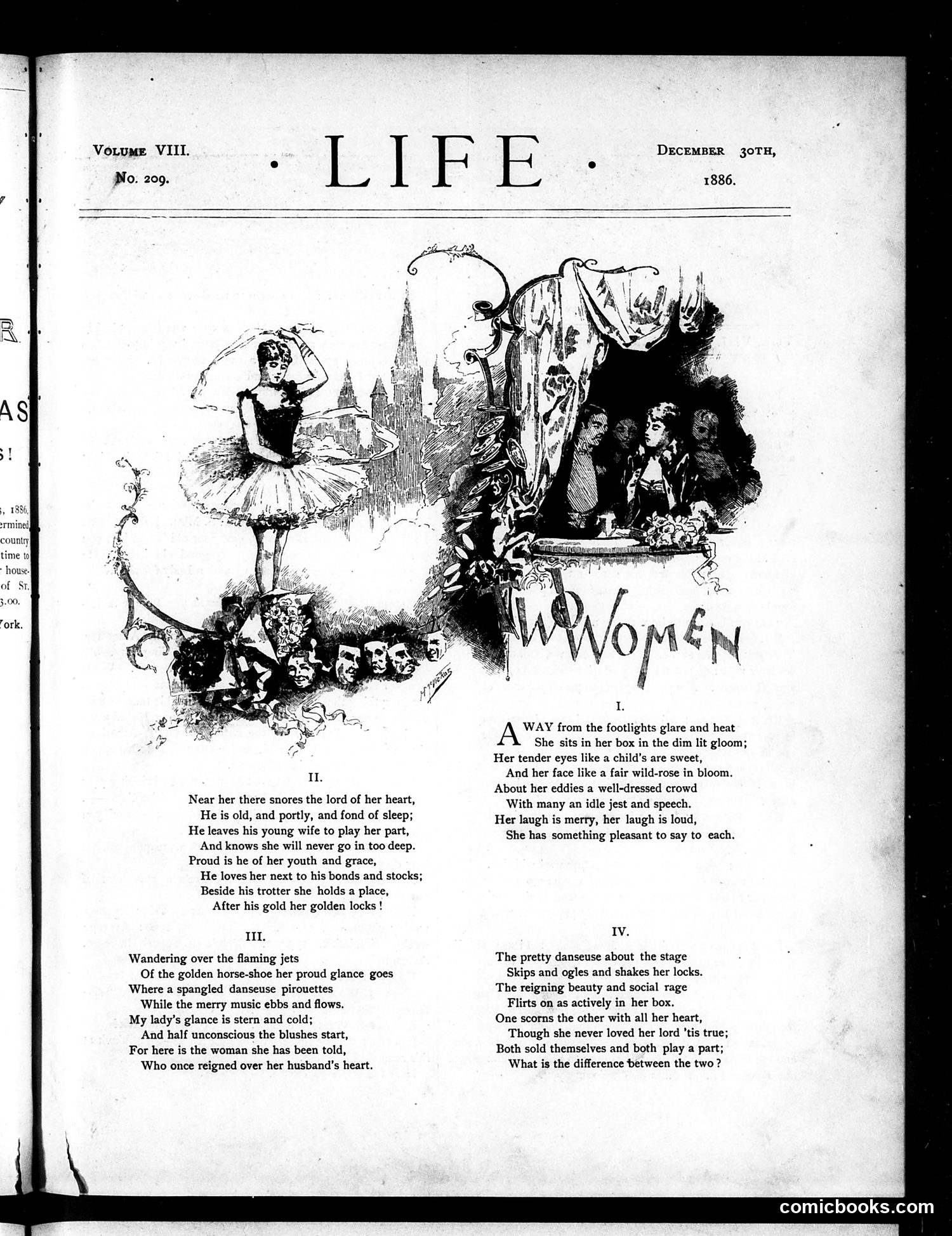 Life — December 30, 1886 — page 1: Life, 1886-12-30