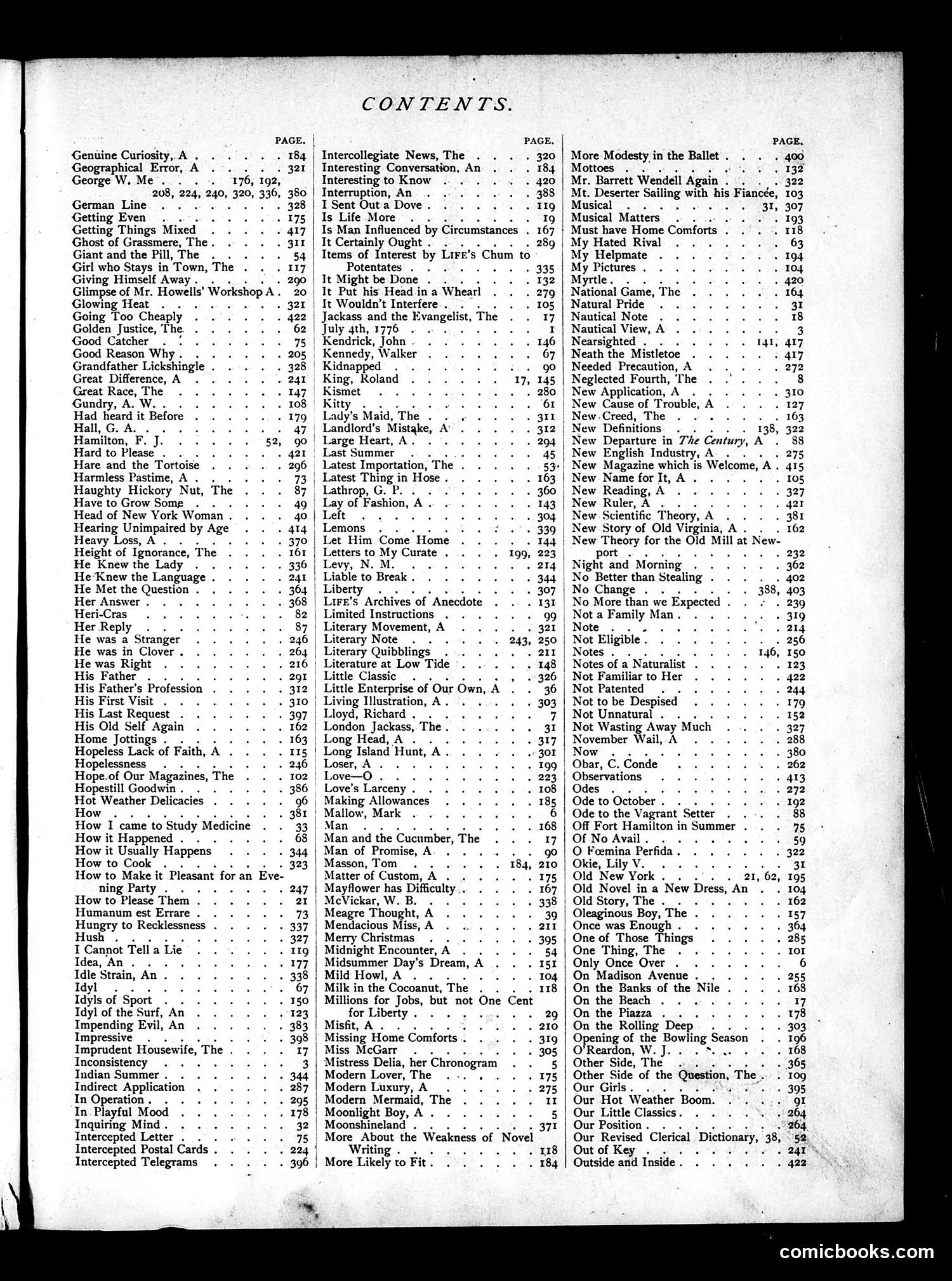 Life — 1886 — page 1: Life, 1886