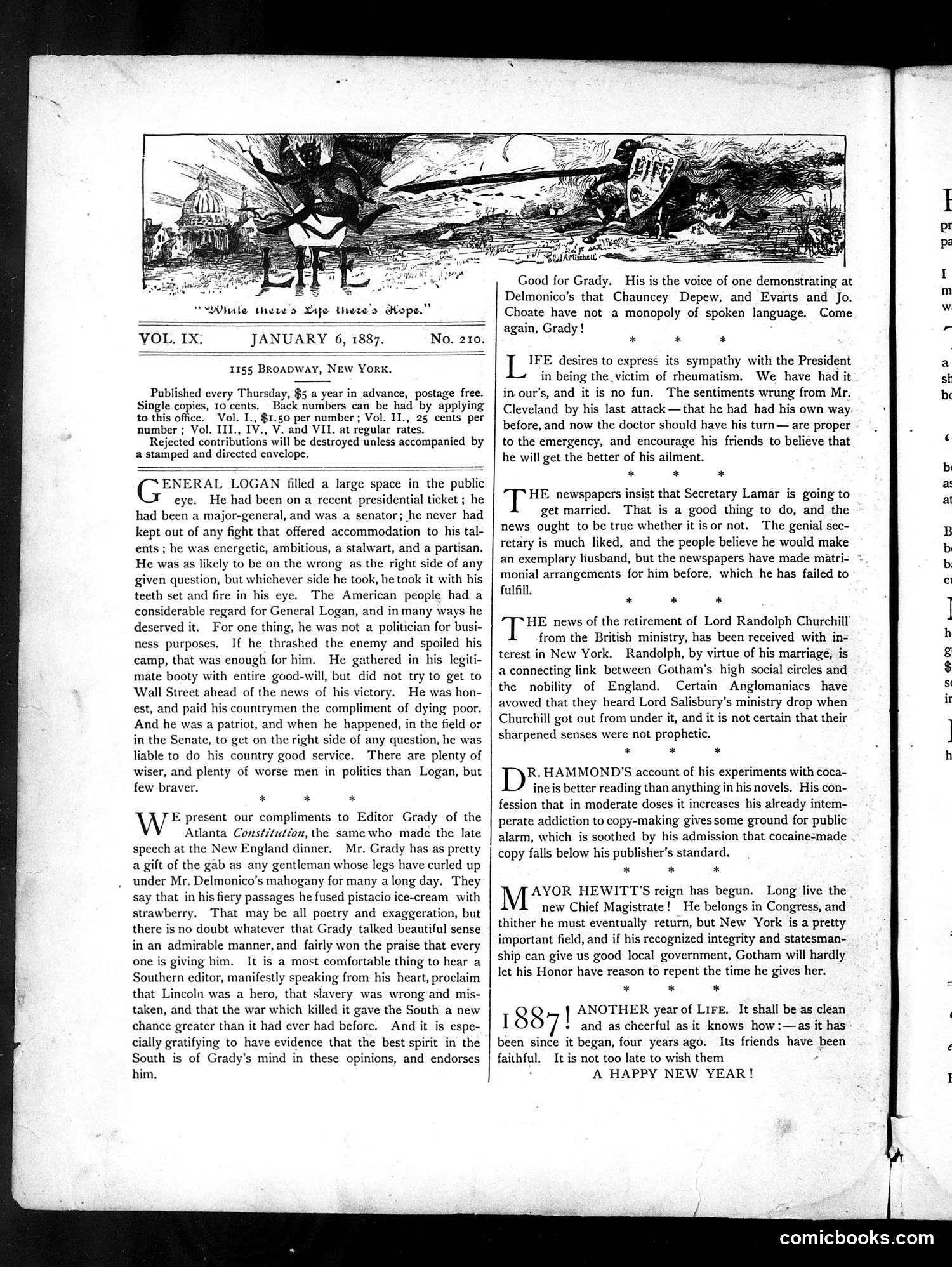 Life — January 6, 1887 — page 2: Life, 1887-01-06