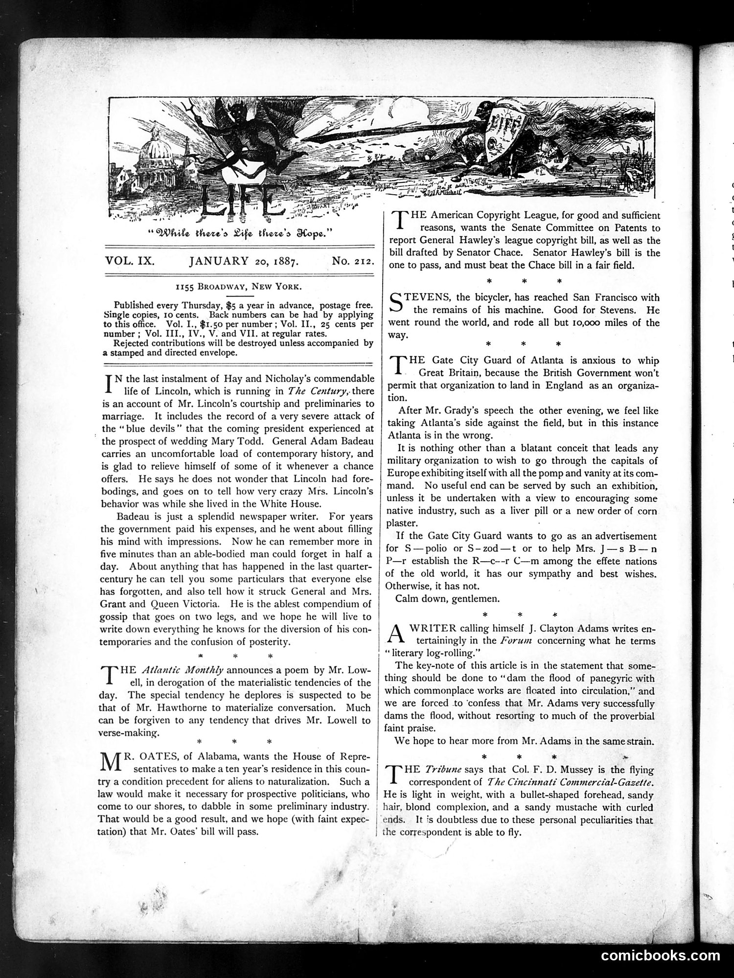 Life — January 20, 1887 — page 2: Life, 1887-01-20