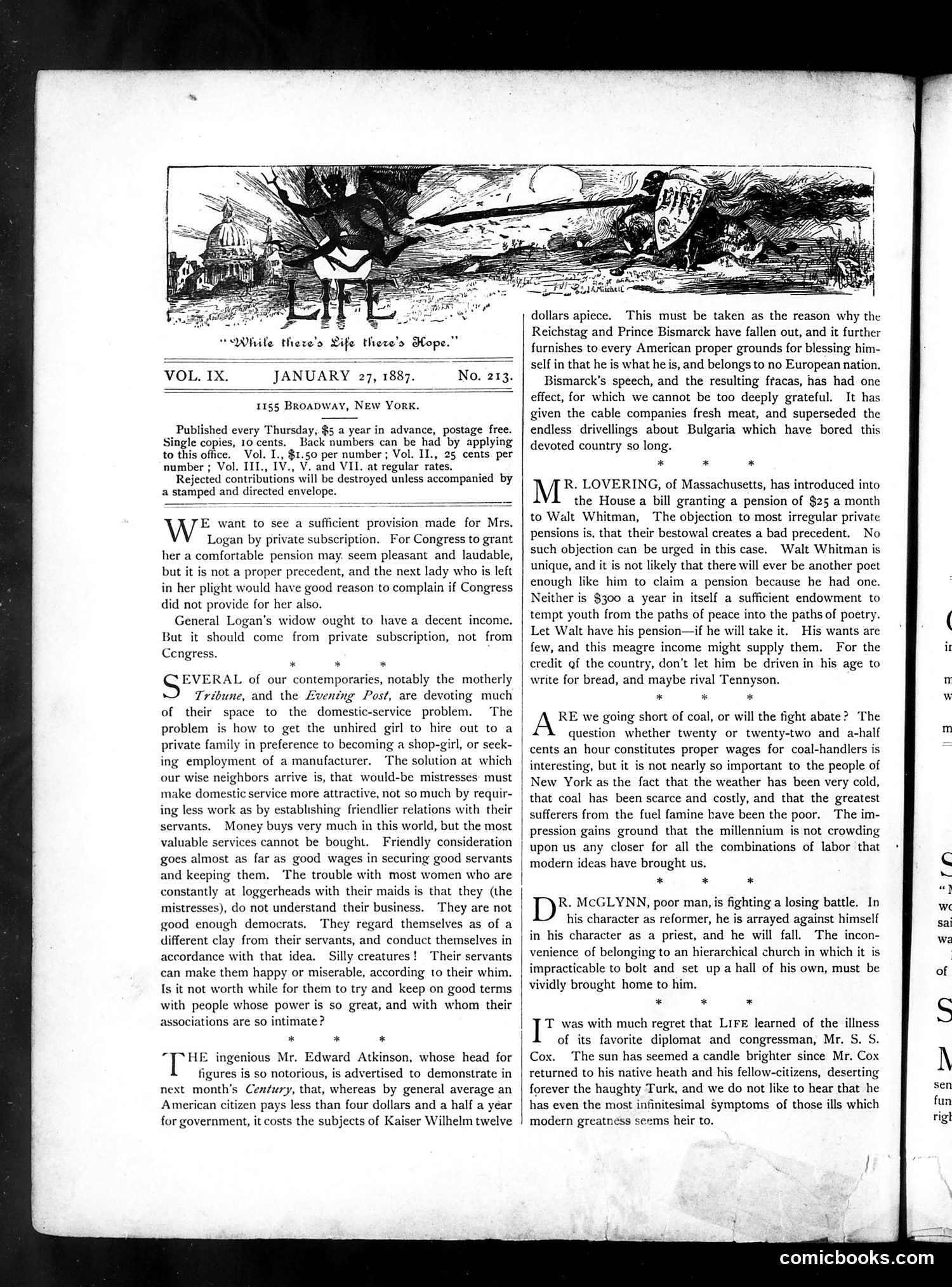 Life — January 27, 1887 — page 2: Life, 1887-01-27