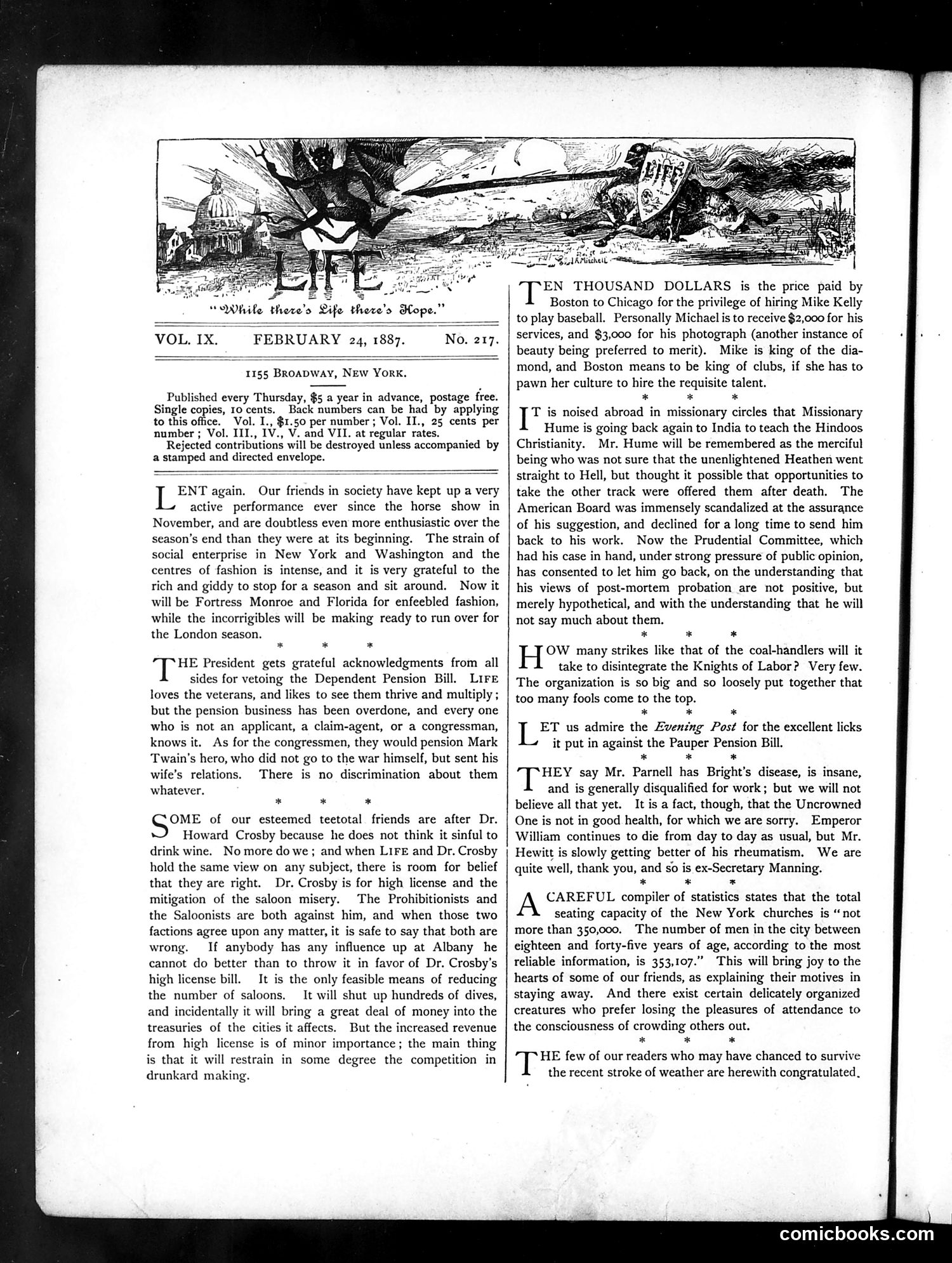 Life — February 24, 1887 — page 2: Life, 1887-02-24