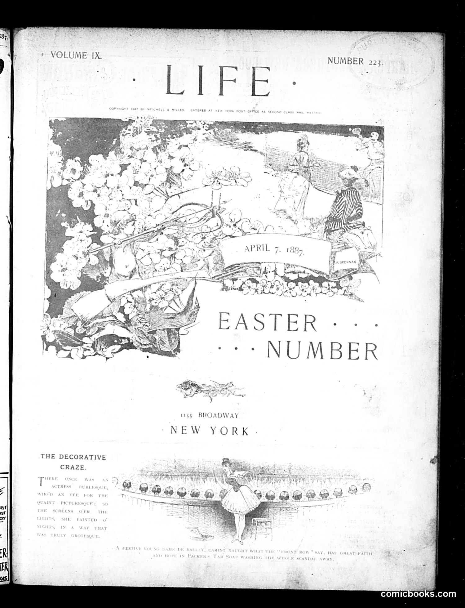 Life — April 7, 1887 — page 1: Life, 1887-04-07