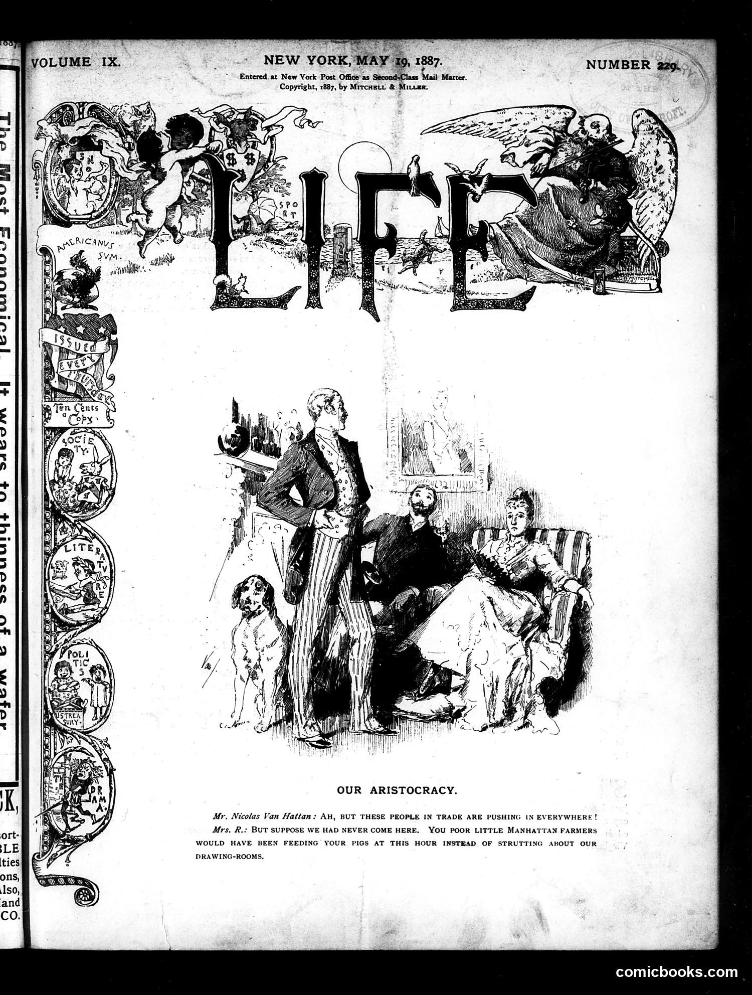 Life — May 19, 1887 — page 1: Life, 1887-05-19