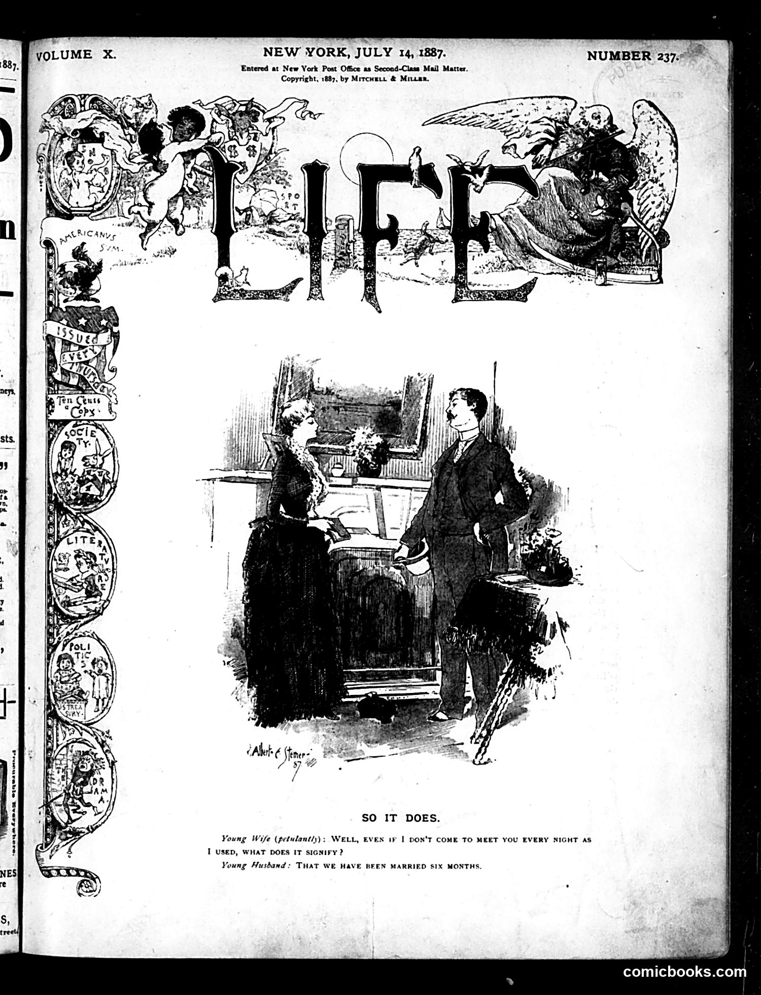 Life — July 14, 1887 — page 1: Life, 1887-07-14