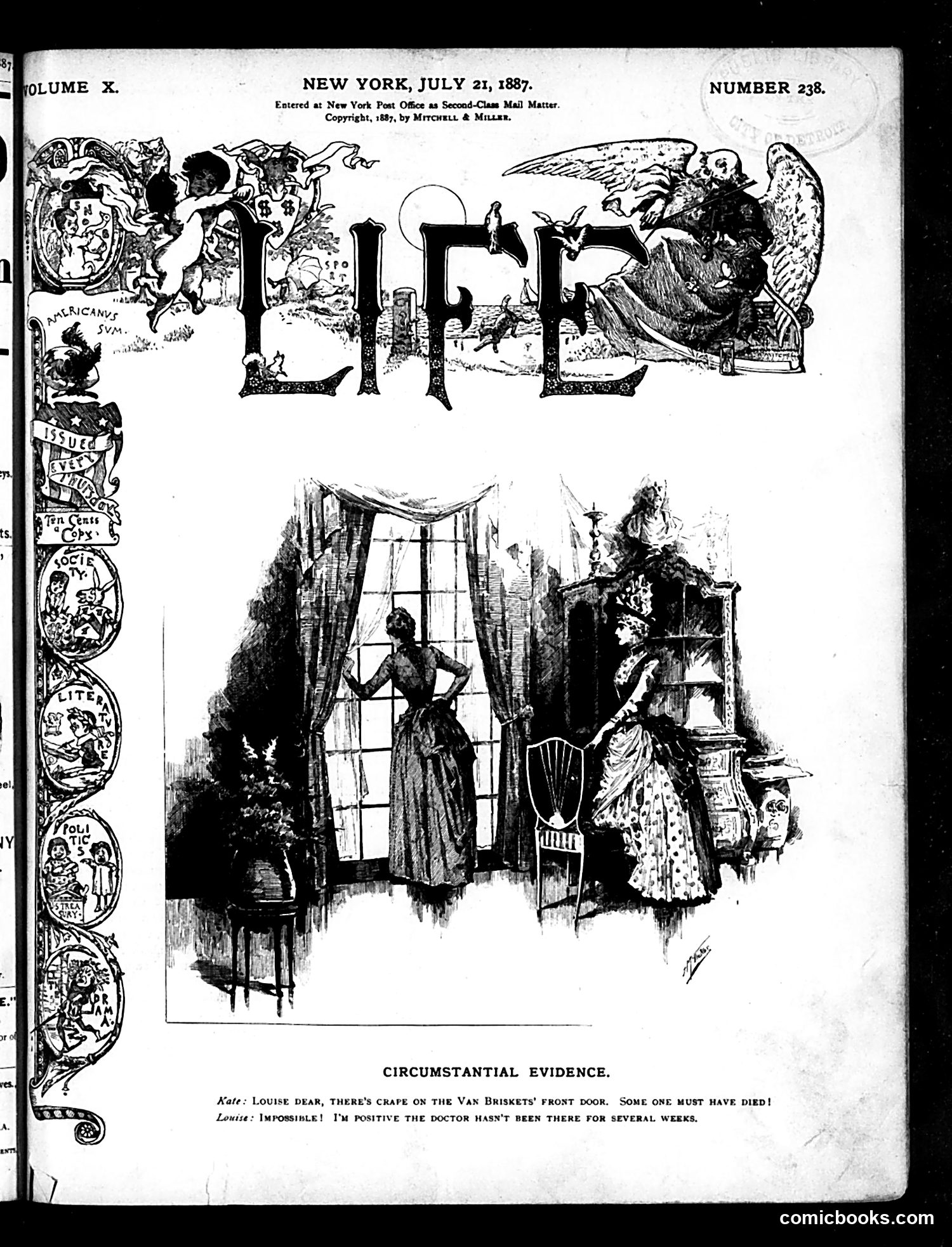 Life — July 21, 1887 — page 1: Life, 1887-07-21