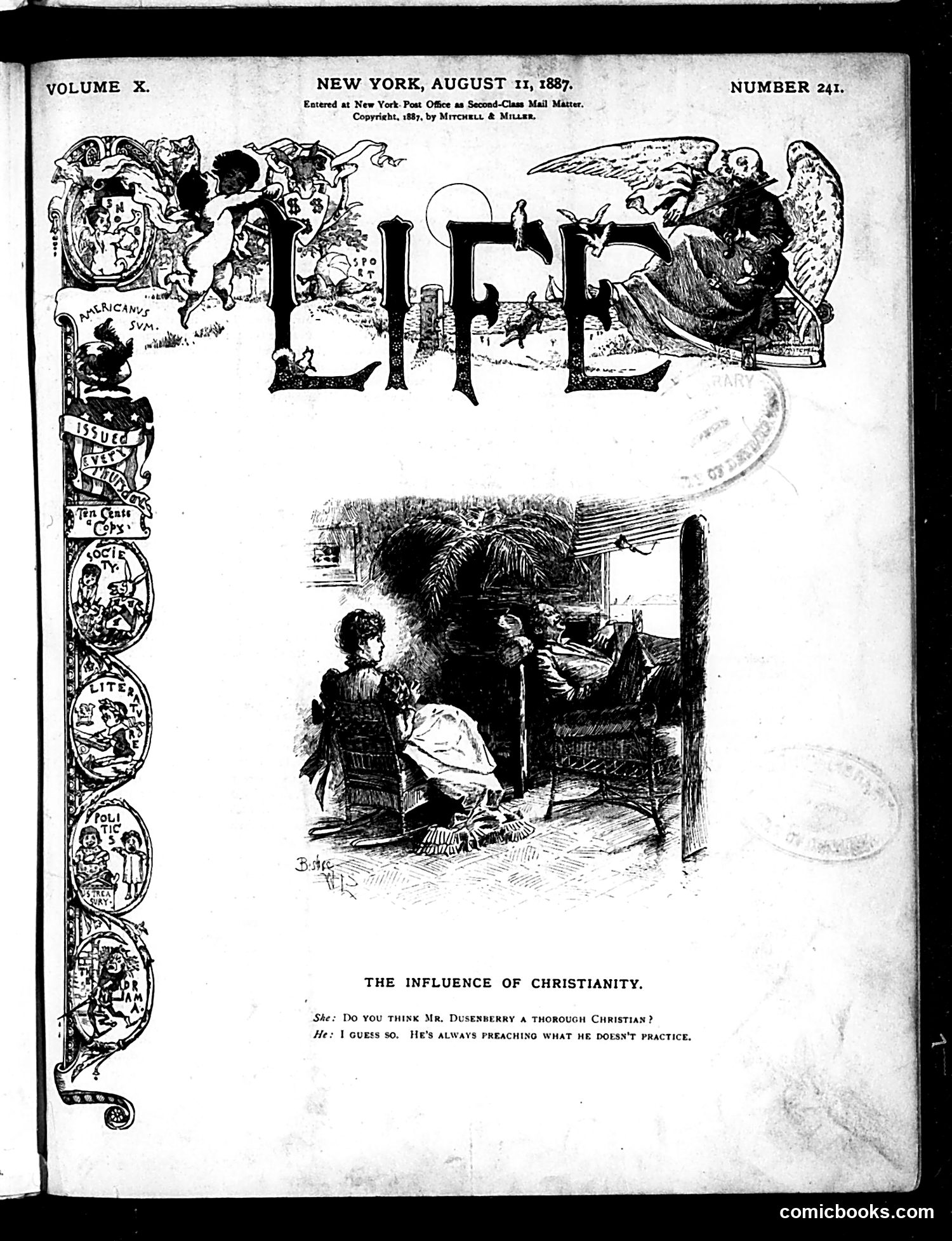 Life — August 11, 1887 — page 1: Life, 1887-08-11