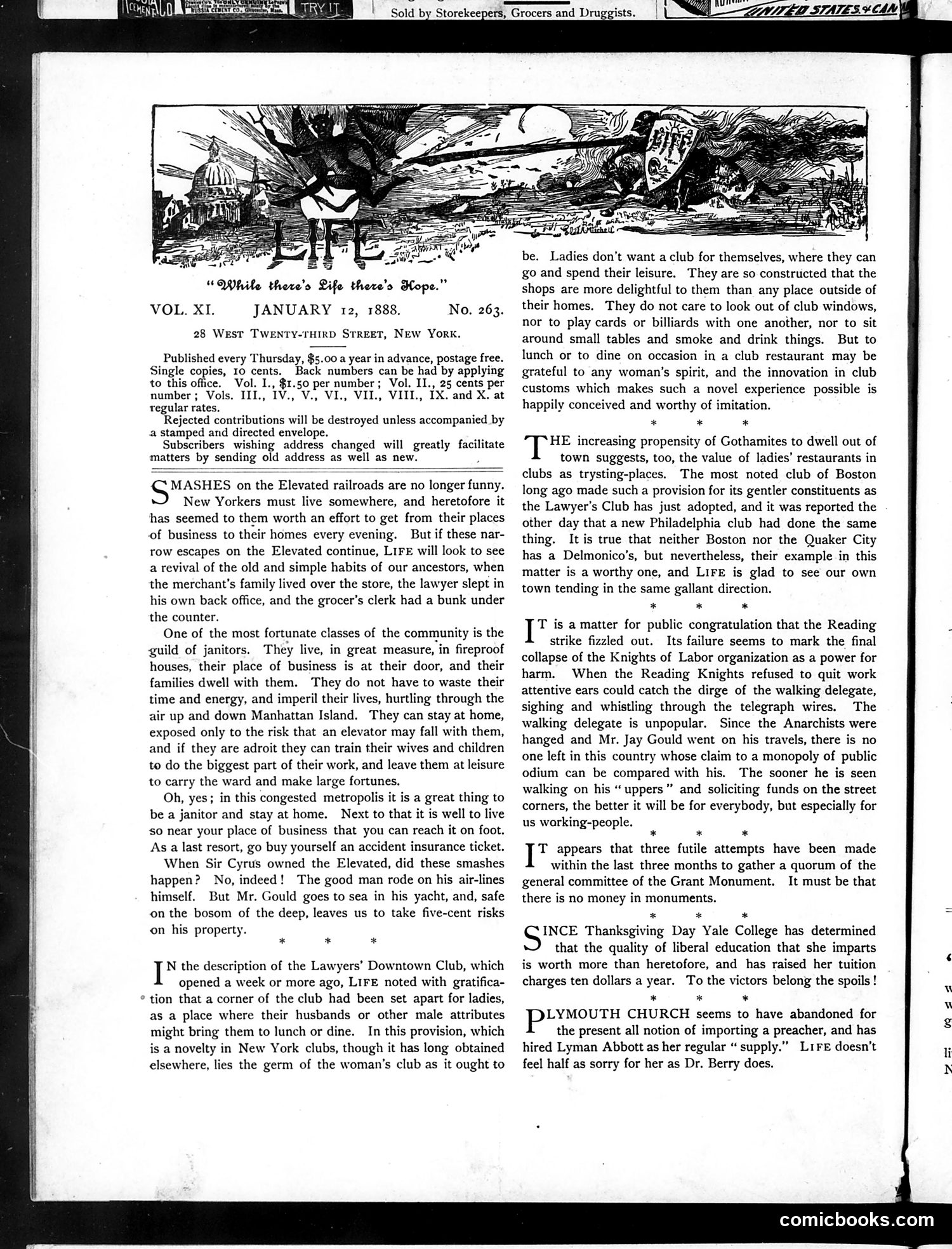 Life — January 12, 1888 — page 2: Life, 1888-01-12