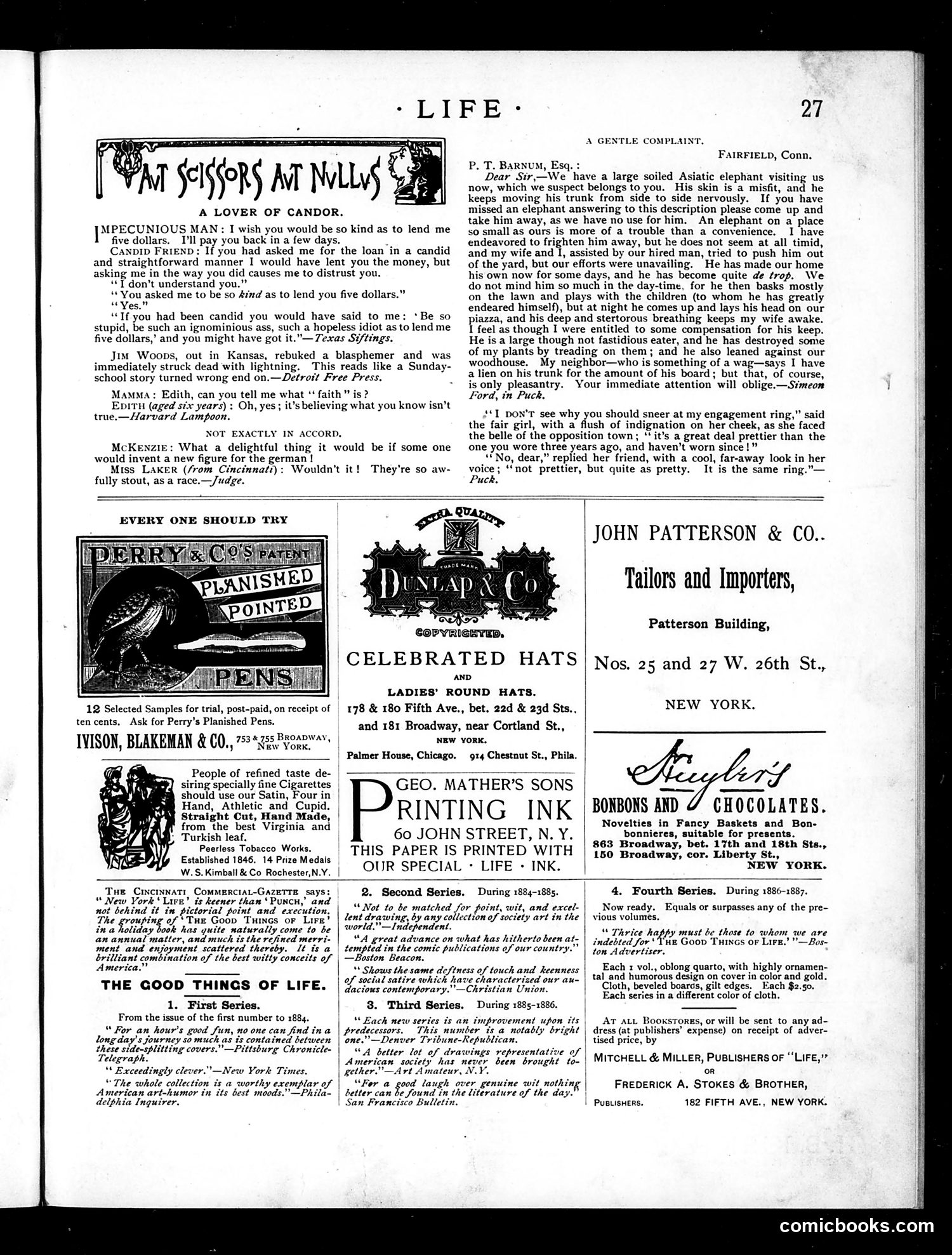 Life — January 12, 1888 — page 13: Life, 1888-01-12