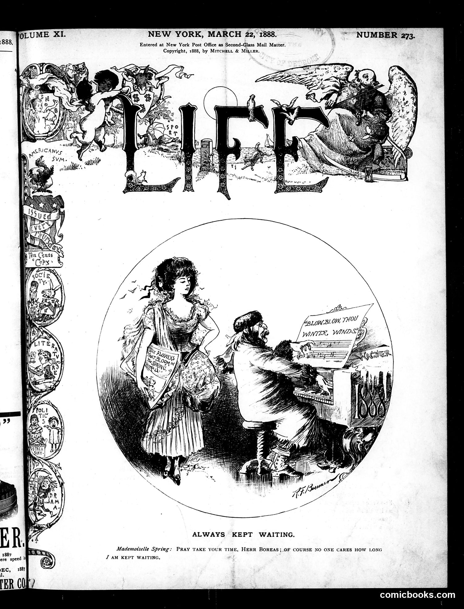 Life — March 22, 1888 — page 1: Life, 1888-03-22