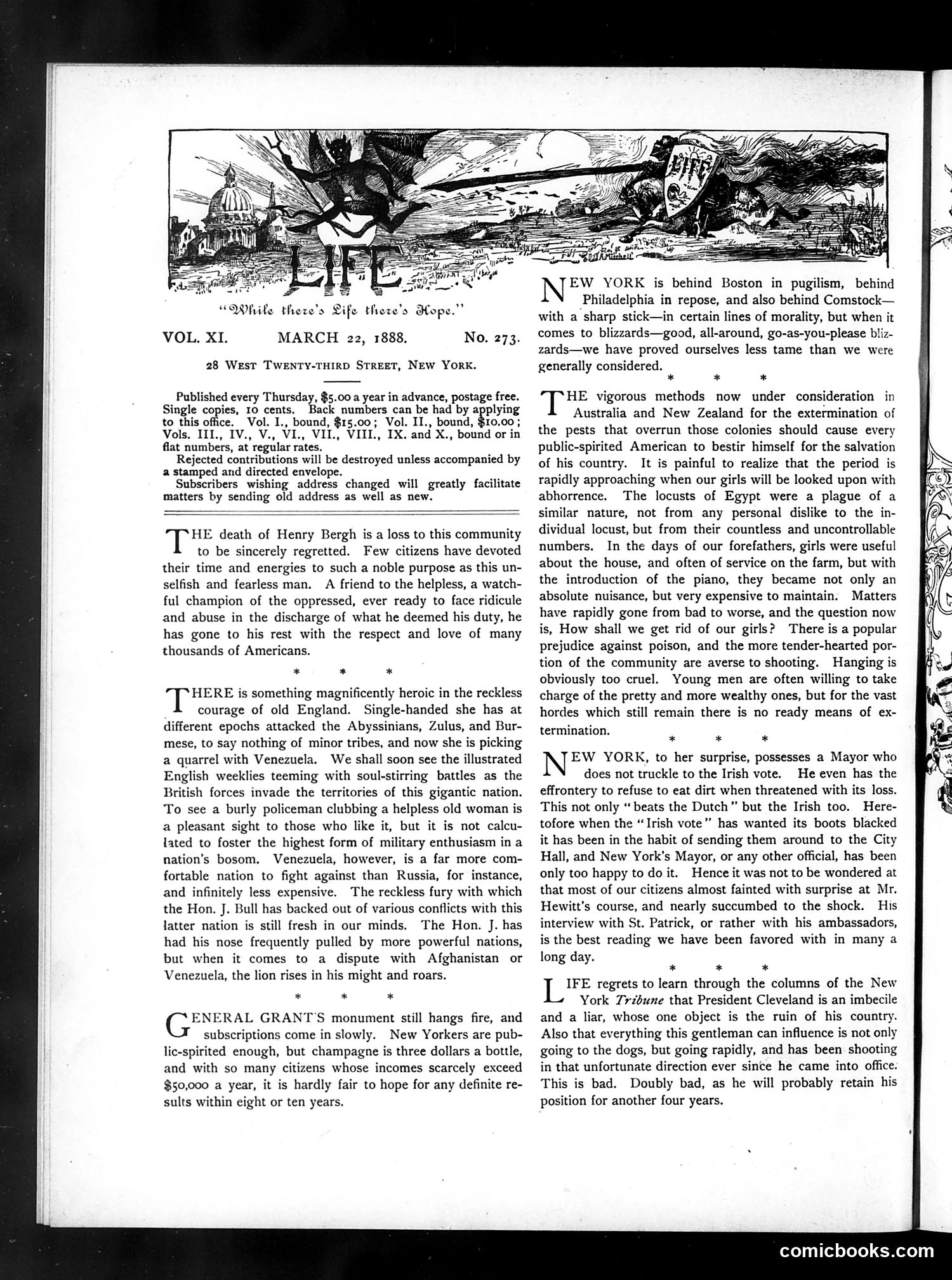 Life — March 22, 1888 — page 2: Life, 1888-03-22
