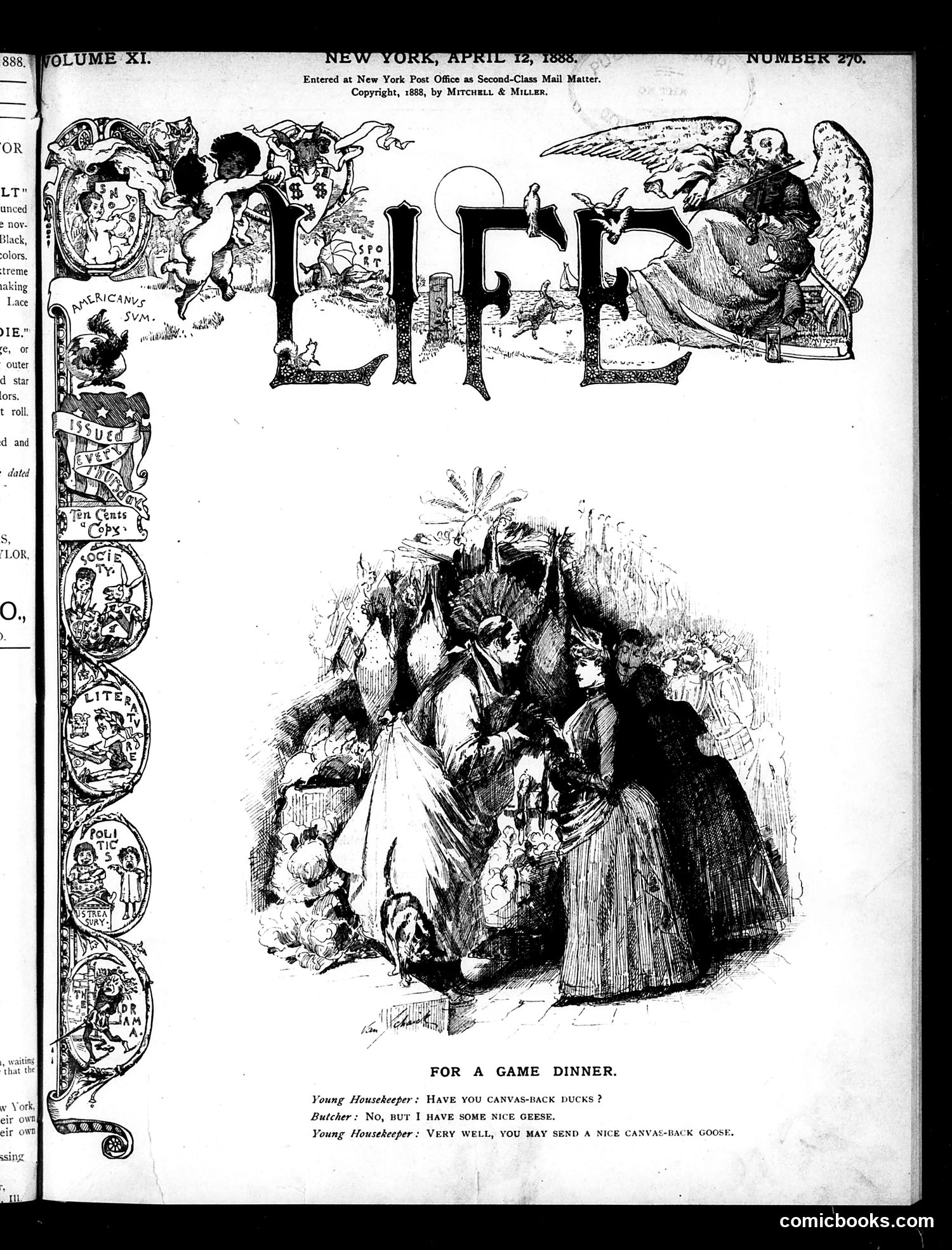 Life — April 12, 1888 — page 1: Life, 1888-04-12