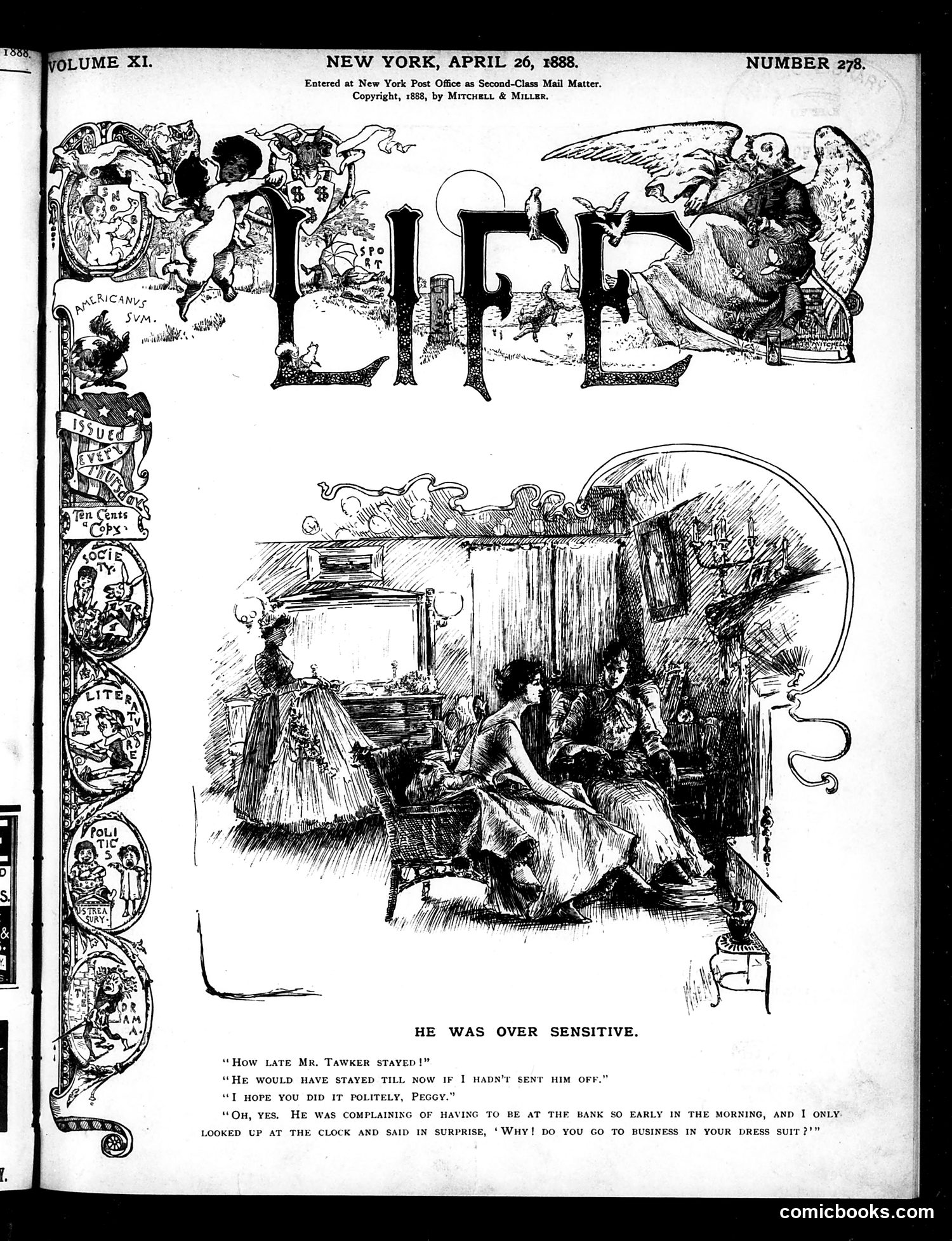 Life — April 26, 1888 — page 1: Life, 1888-04-26