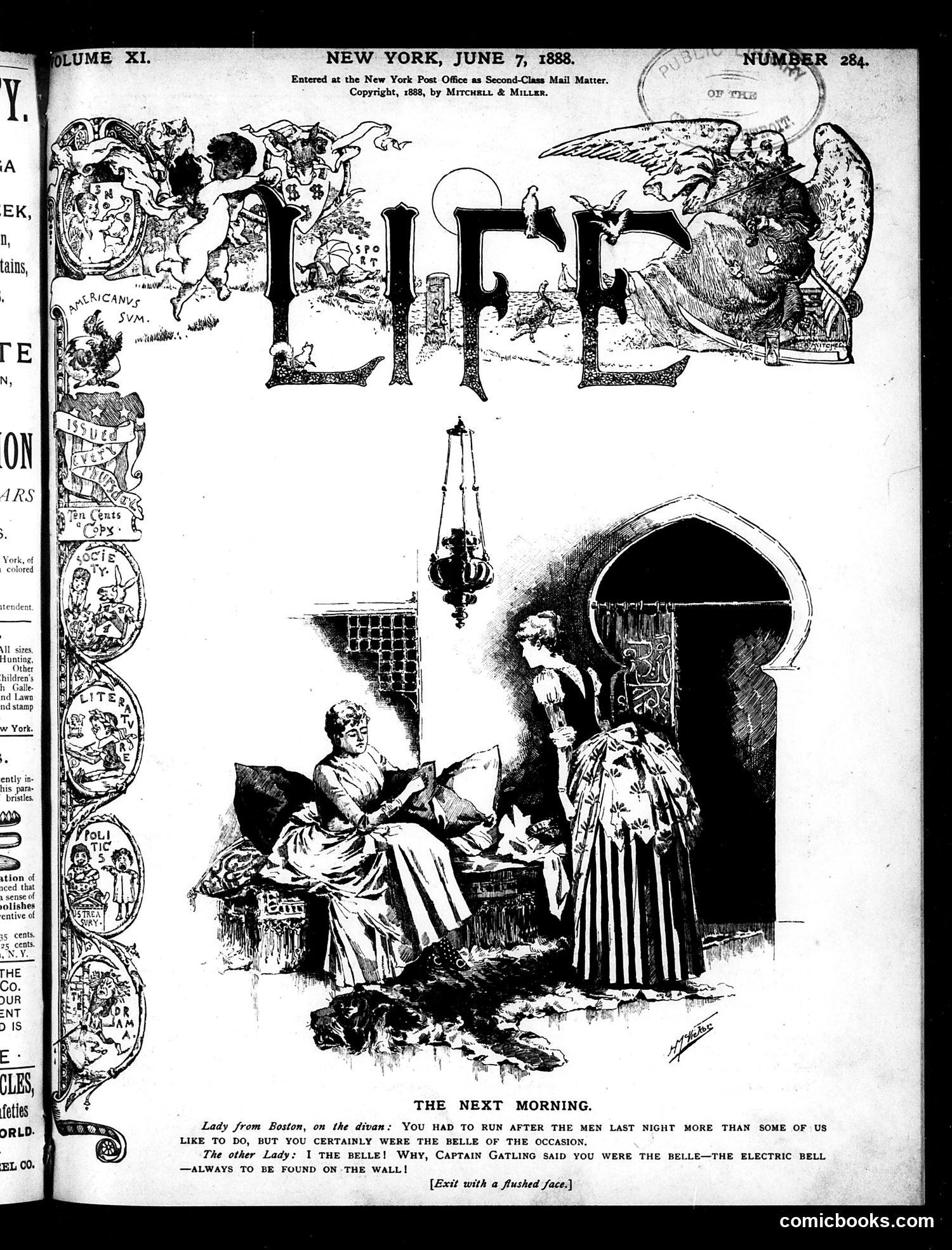 Life — June 7, 1888 — page 1: Life, 1888-06-07
