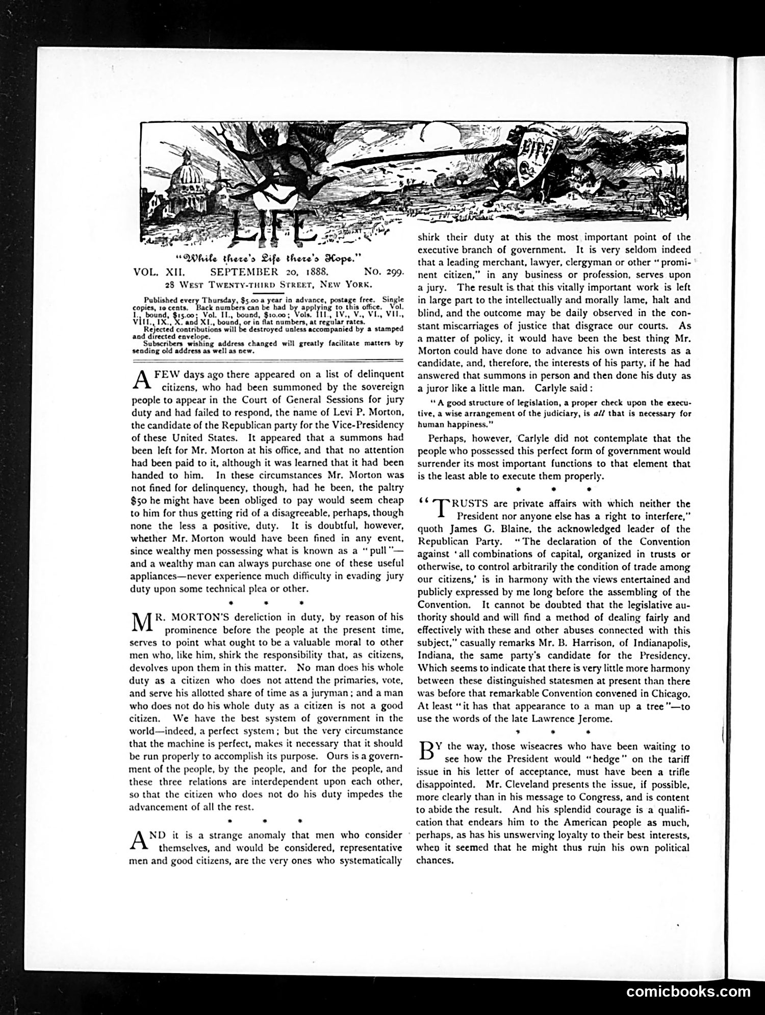 Life — September 20, 1888 — page 2: Life, 1888-09-20