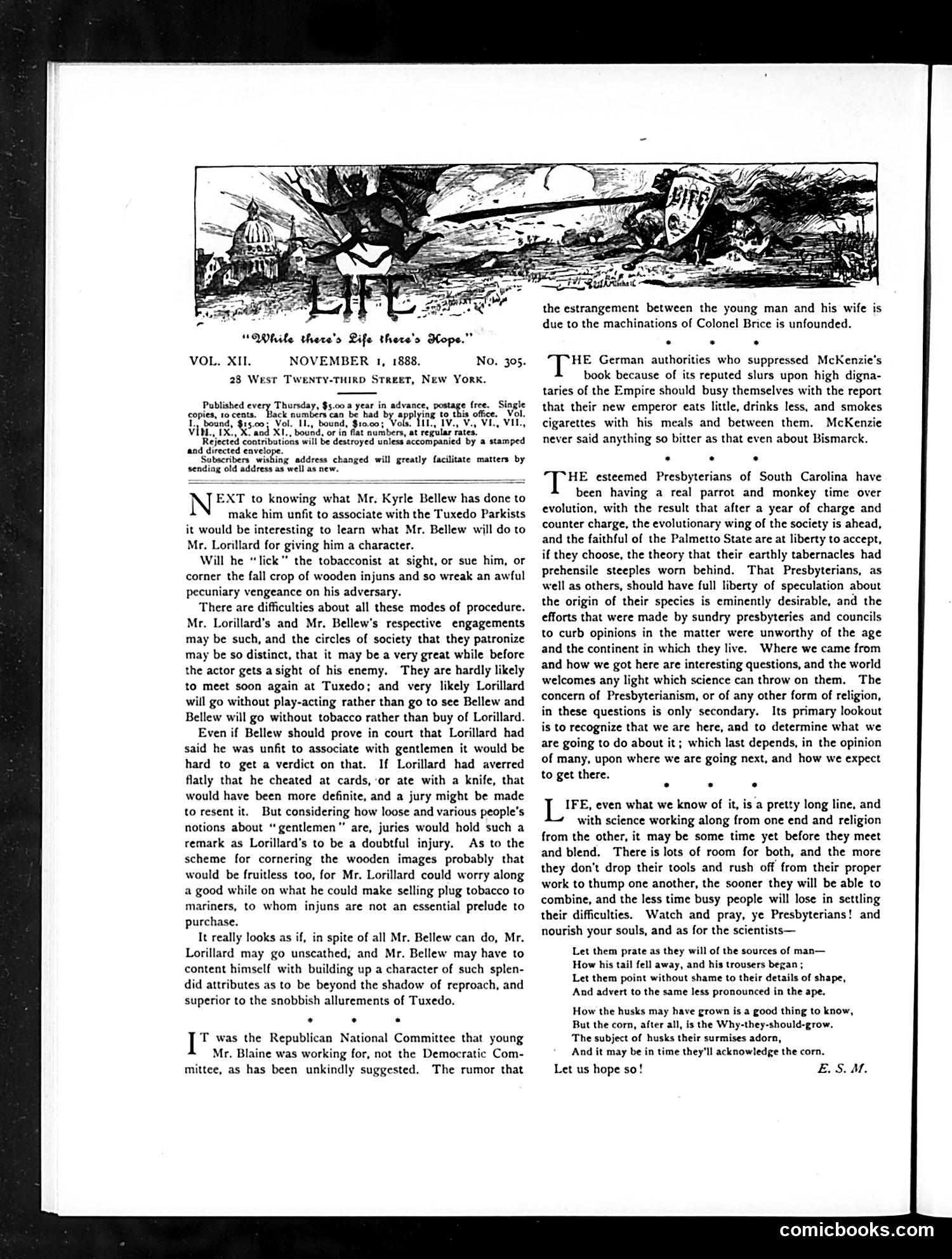 Life — November 1, 1888 — page 2: Life, 1888-11-01