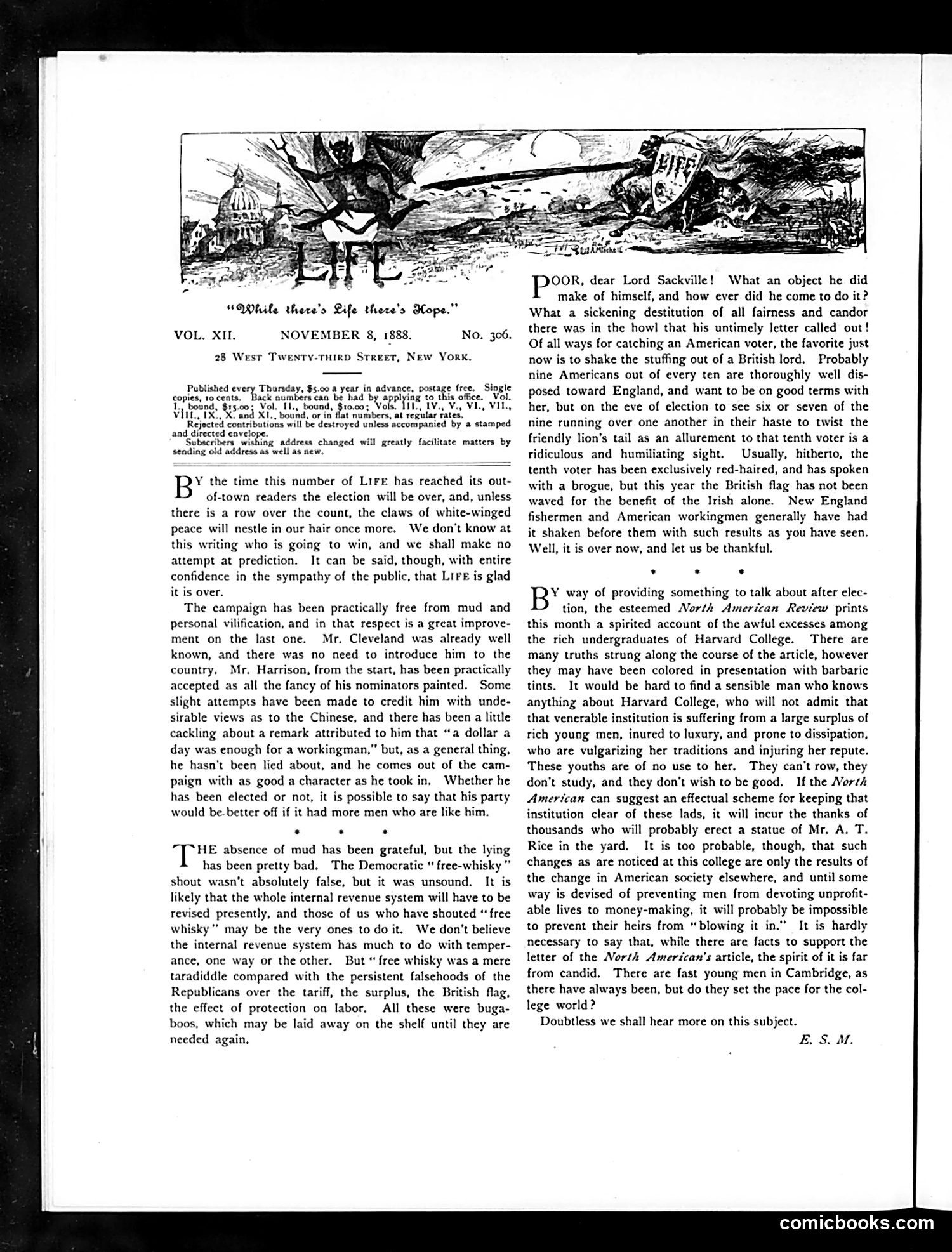 Life — November 8, 1888 — page 2: Life, 1888-11-08