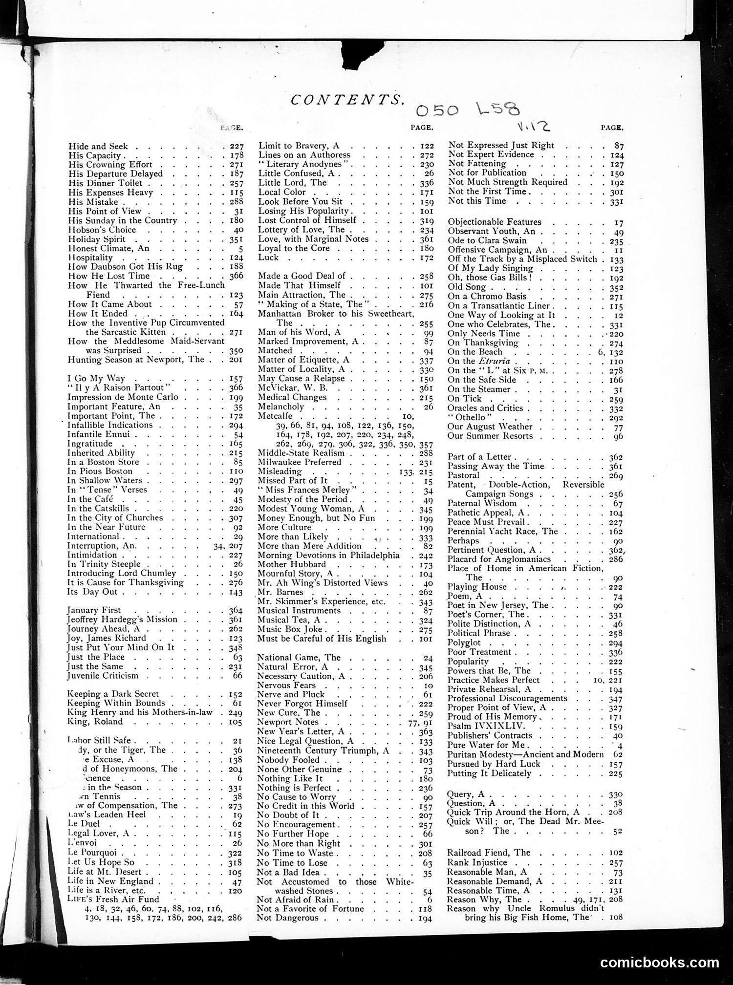 Life — 1888 — page 1: Life, 1888