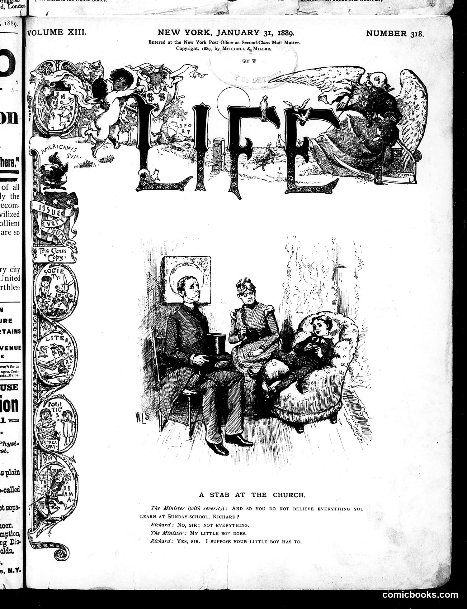 Life — January 31, 1889 — page 1: Life, 1889-01-31