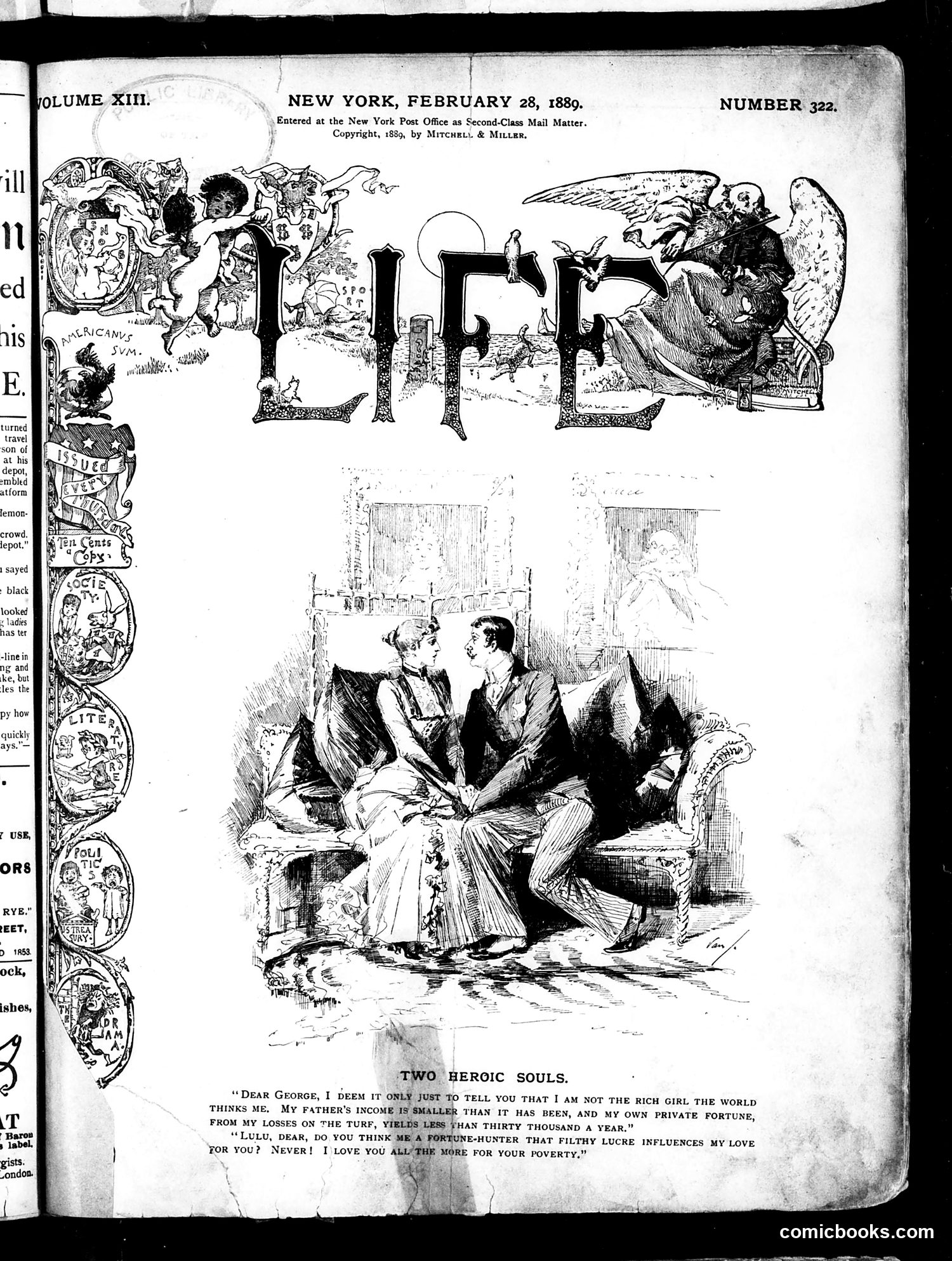 Life — February 28, 1889 — page 1: Life, 1889-02-28