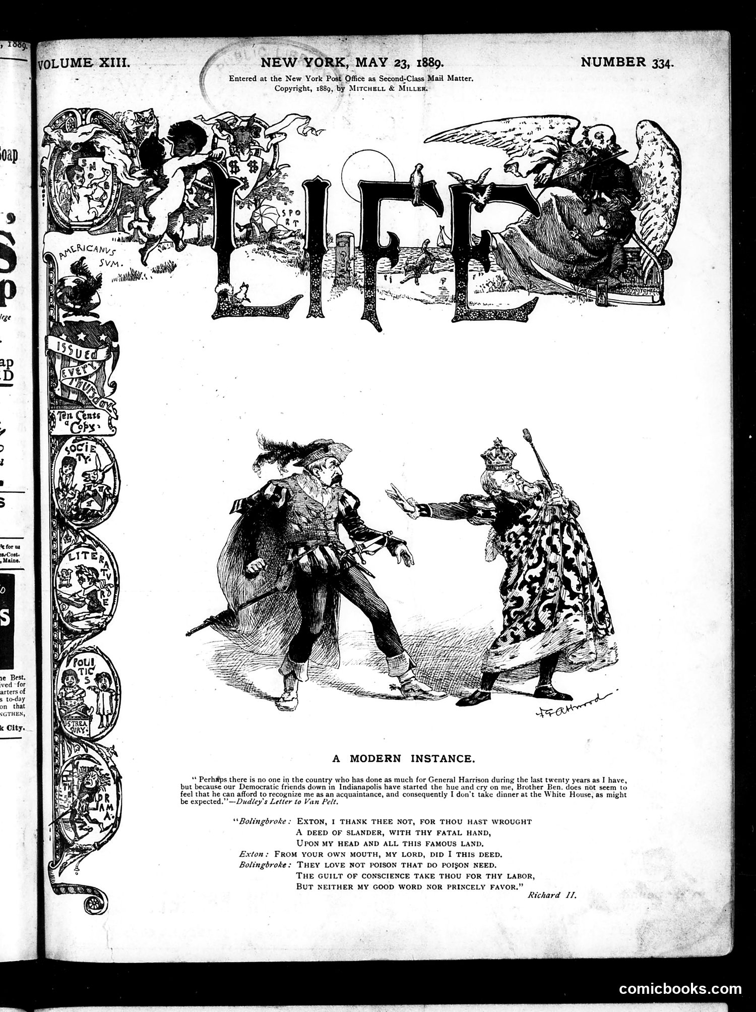 Life — May 23, 1889 — page 1: Life, 1889-05-23