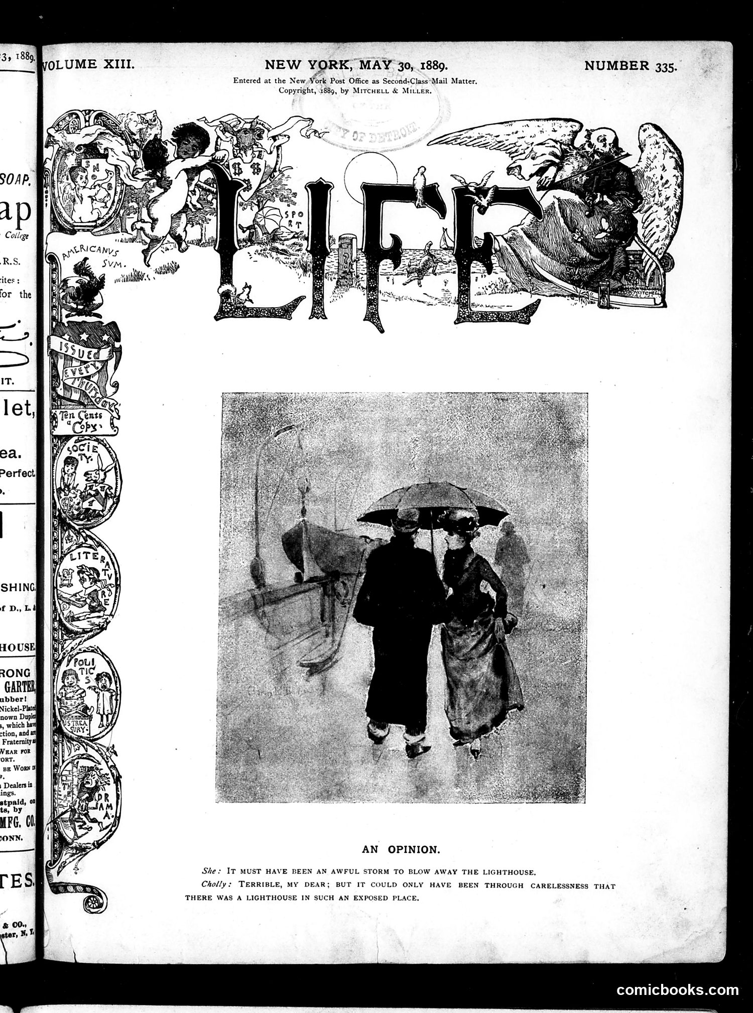 Life — May 30, 1889 — page 1: Life, 1889-05-30