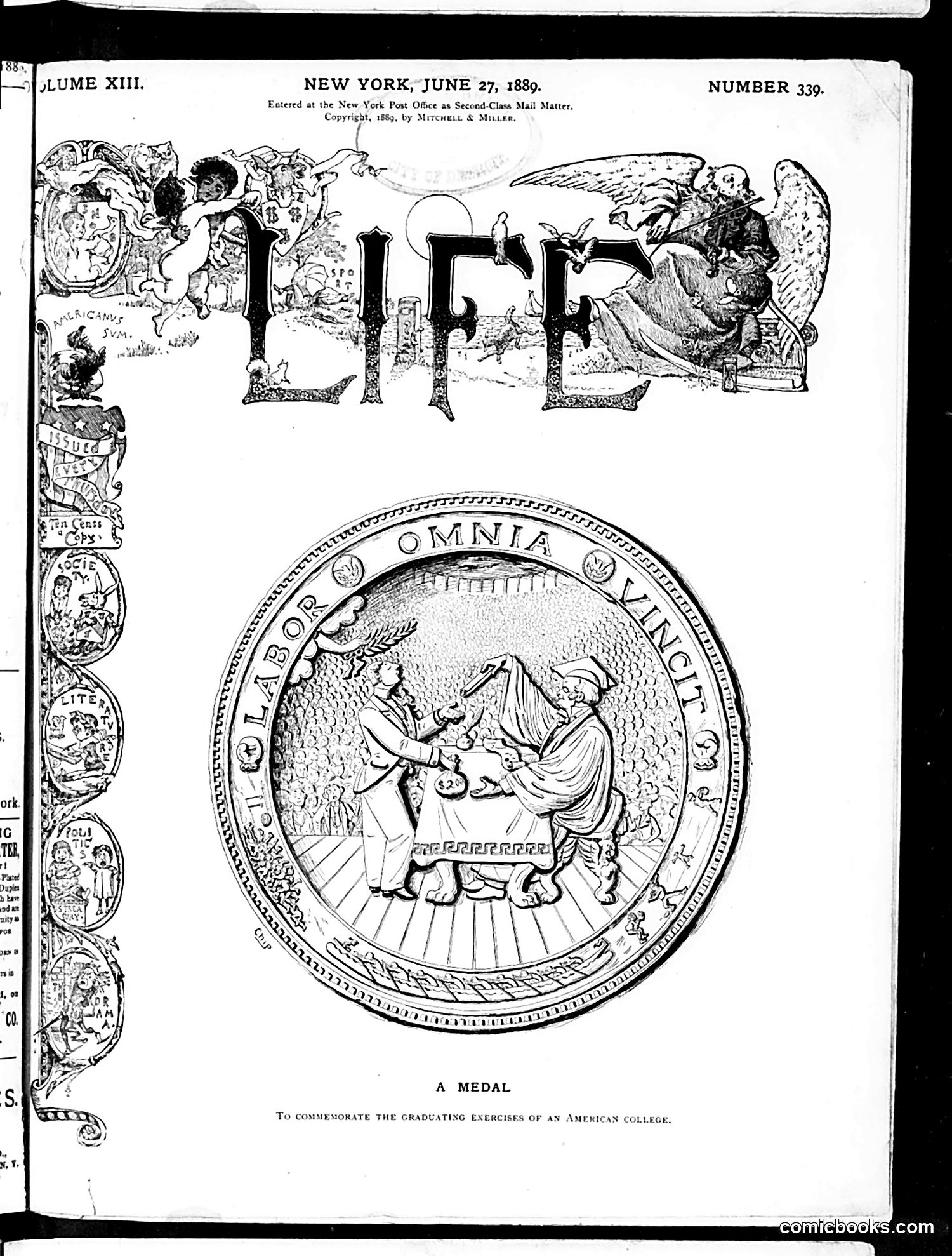 Life — June 27, 1889 — page 1: Life, 1889-06-27