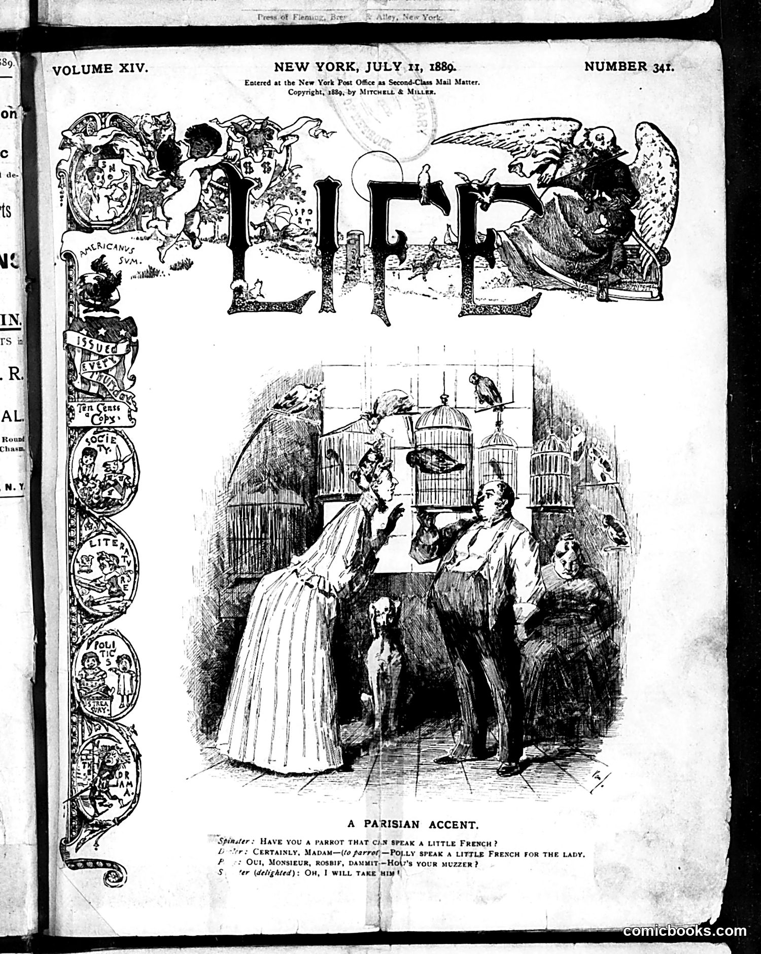 Life — July 11, 1889 — page 1: Life, 1889-07-11
