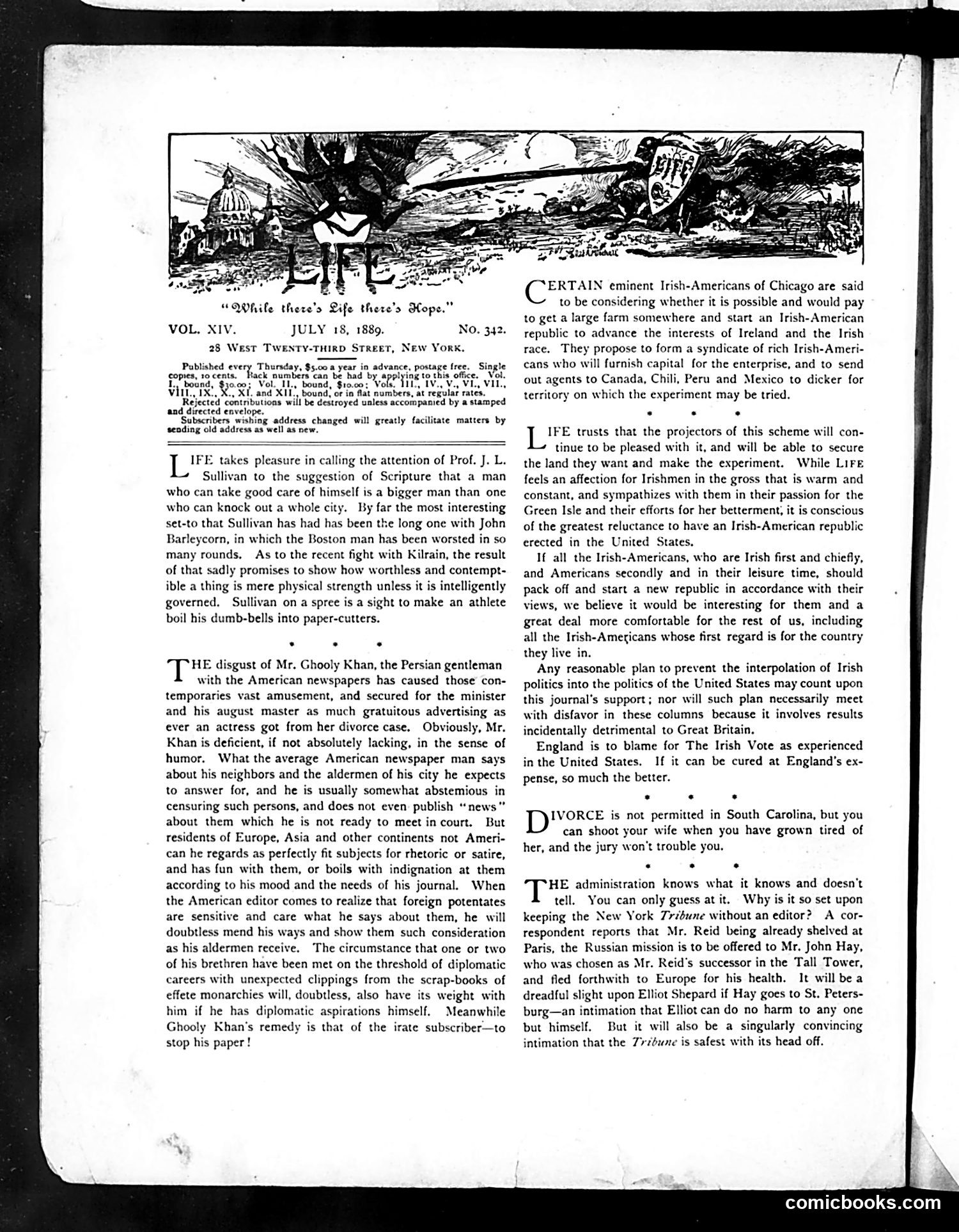 Life — July 18, 1889 — page 4: Life, 1889-07-18