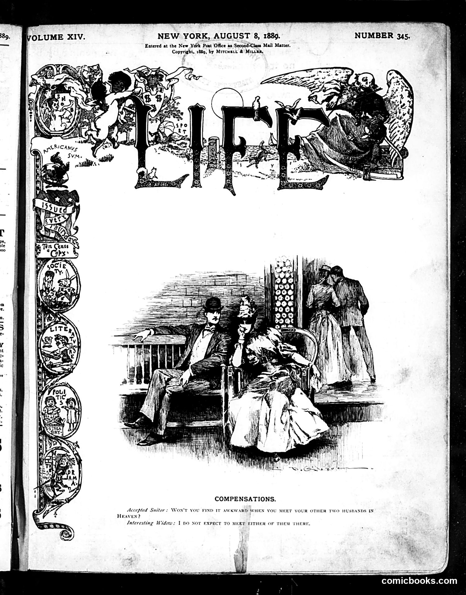 Life — August 8, 1889 — page 1: Life, 1889-08-08
