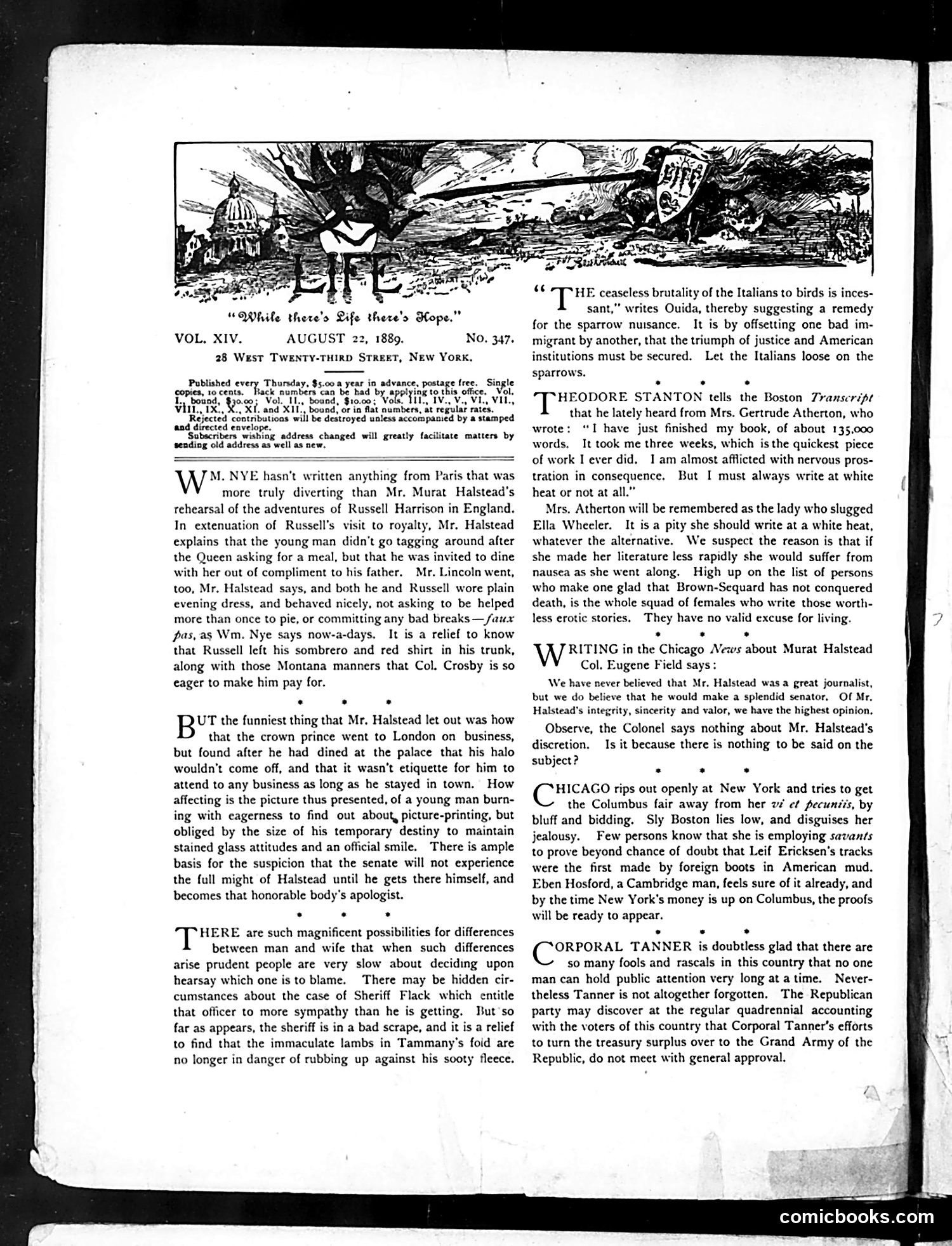 Life — August 22, 1889 — page 4: Life, 1889-08-22