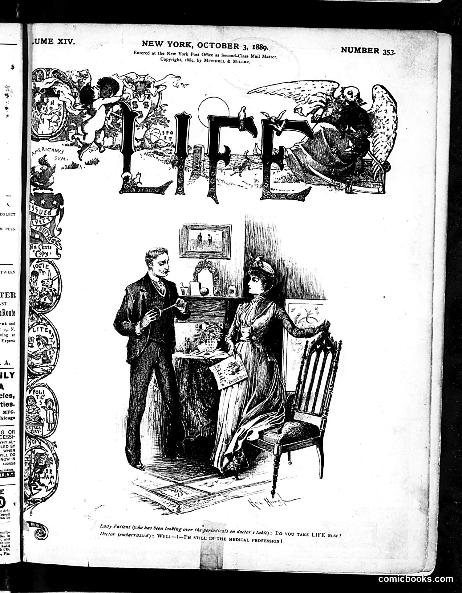 Life — October 3, 1889 — page 1: Life, 1889-10-03
