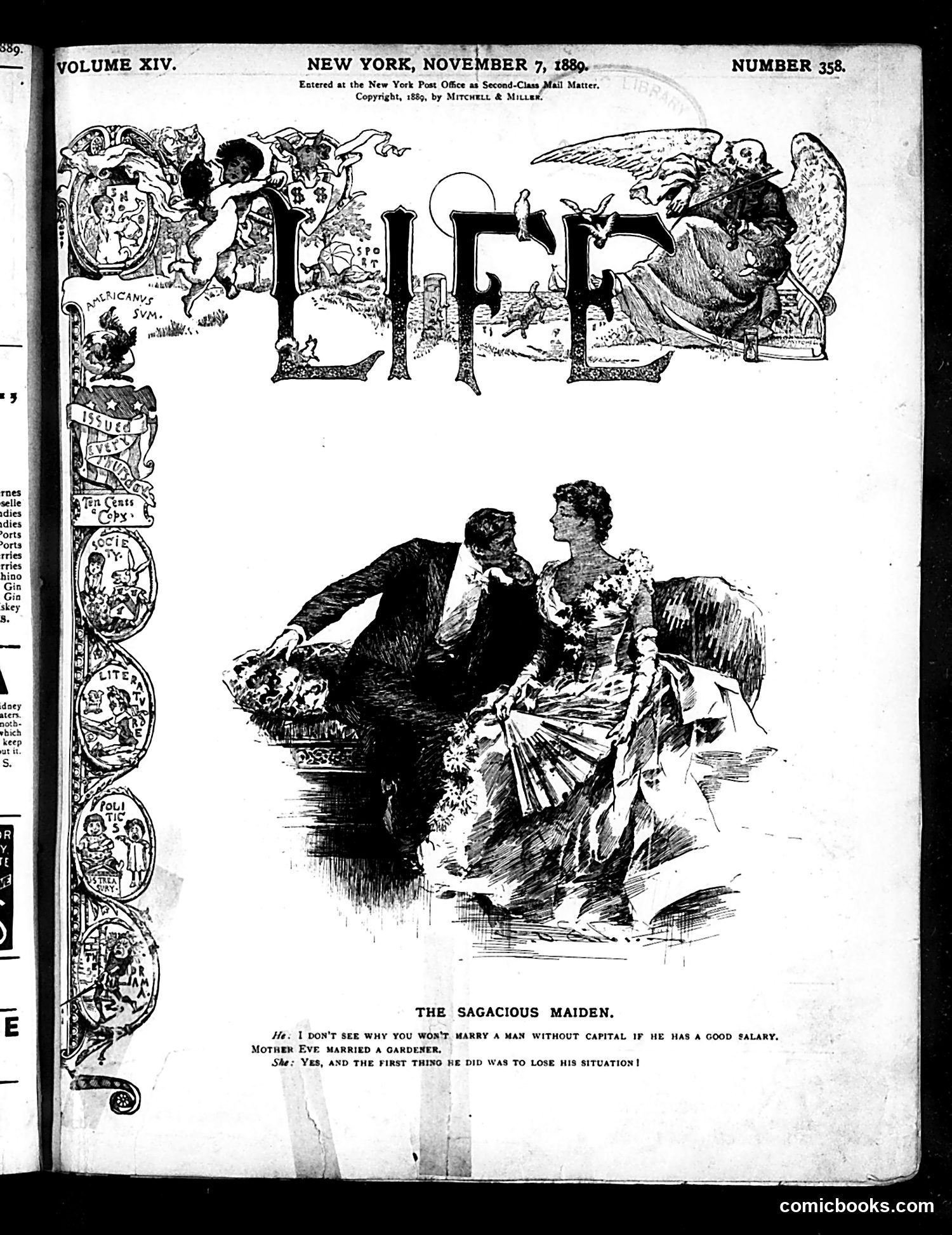 Life — November 7, 1889 — page 1: Life, 1889-11-07