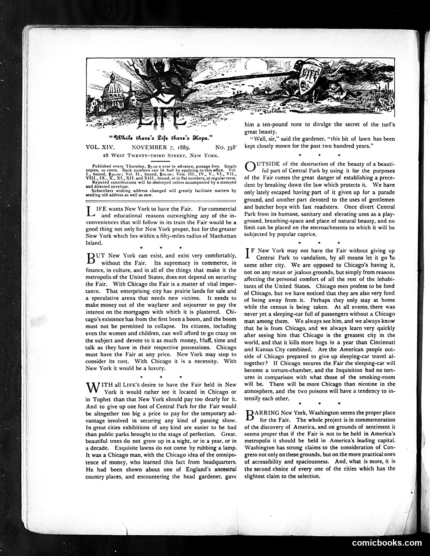 Life — November 7, 1889 — page 4: Life, 1889-11-07