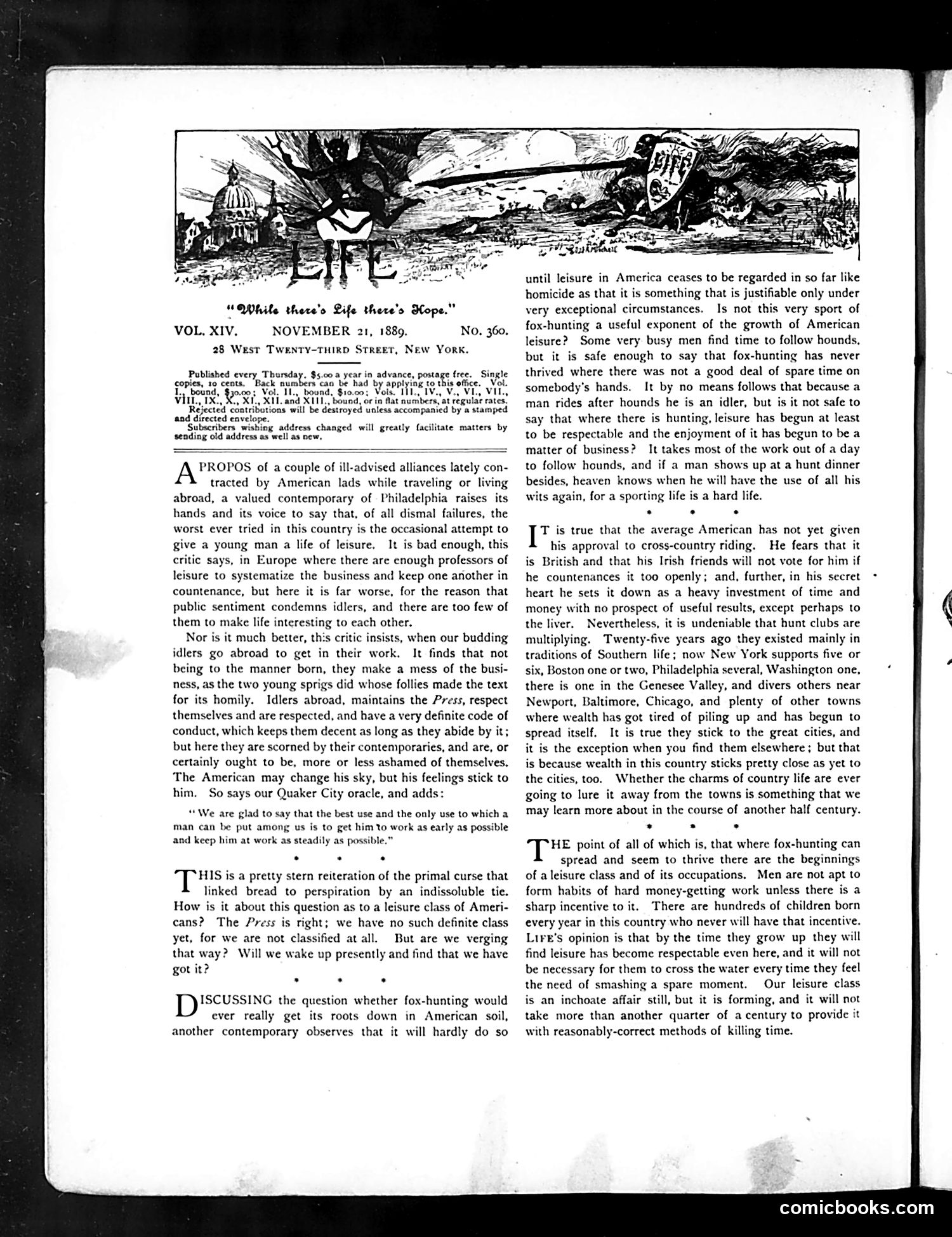 Life — November 21, 1889 — page 4: Life, 1889-11-21