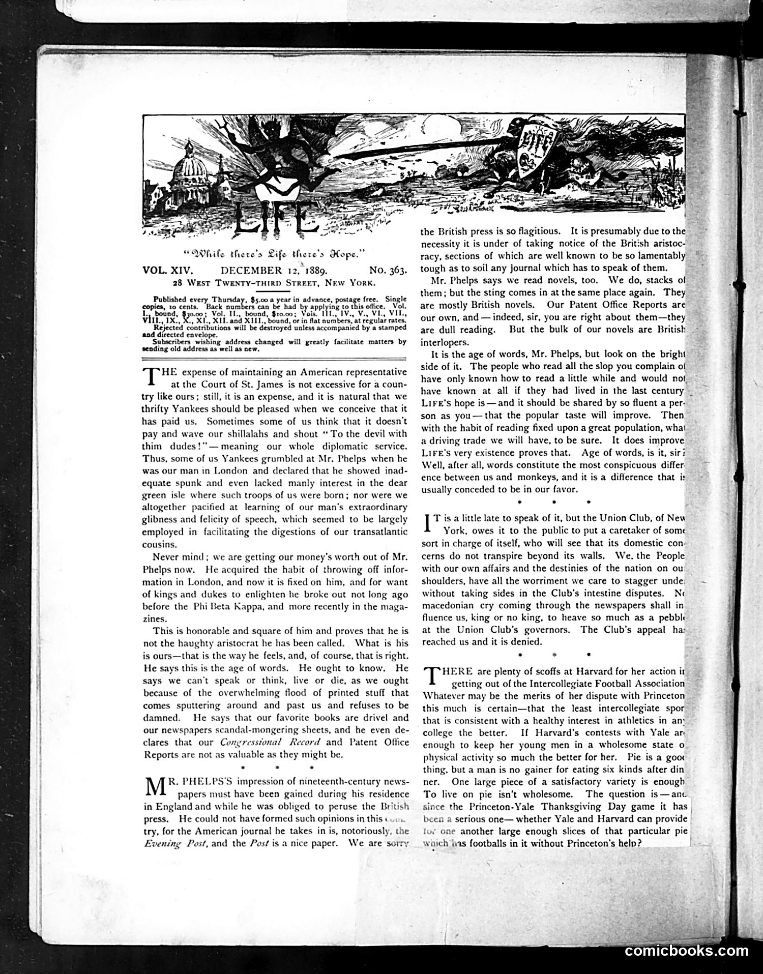 Life — December 12, 1889 — page 4: Life, 1889-12-12