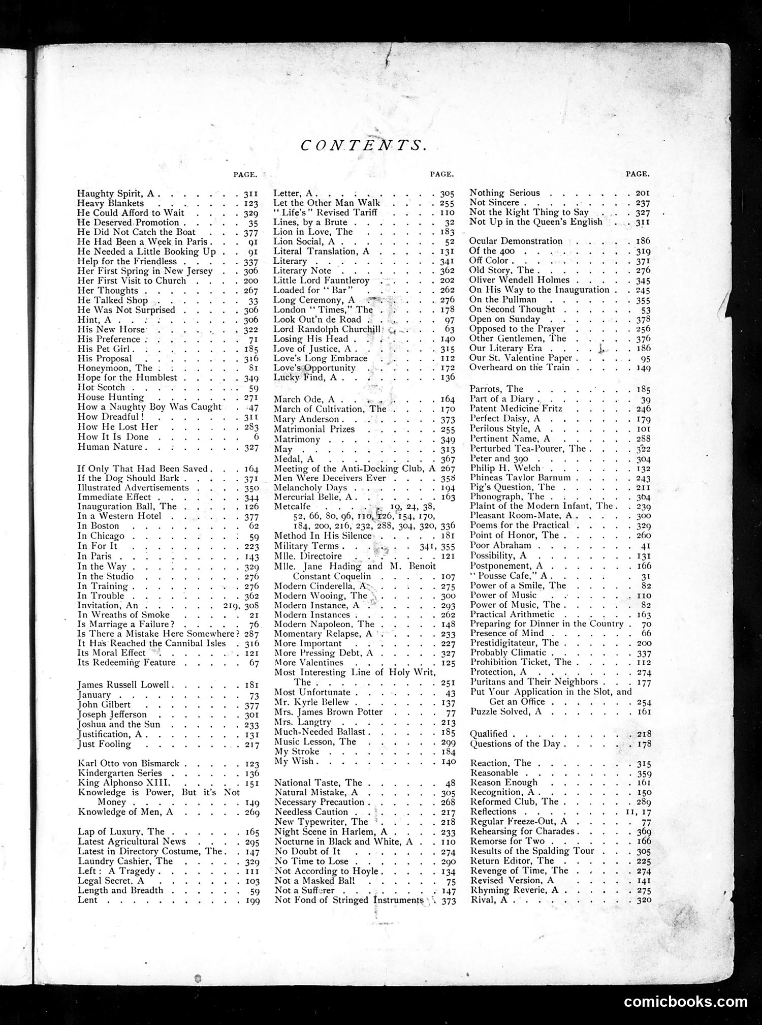 Life — 1889 — page 1: Life, 1889