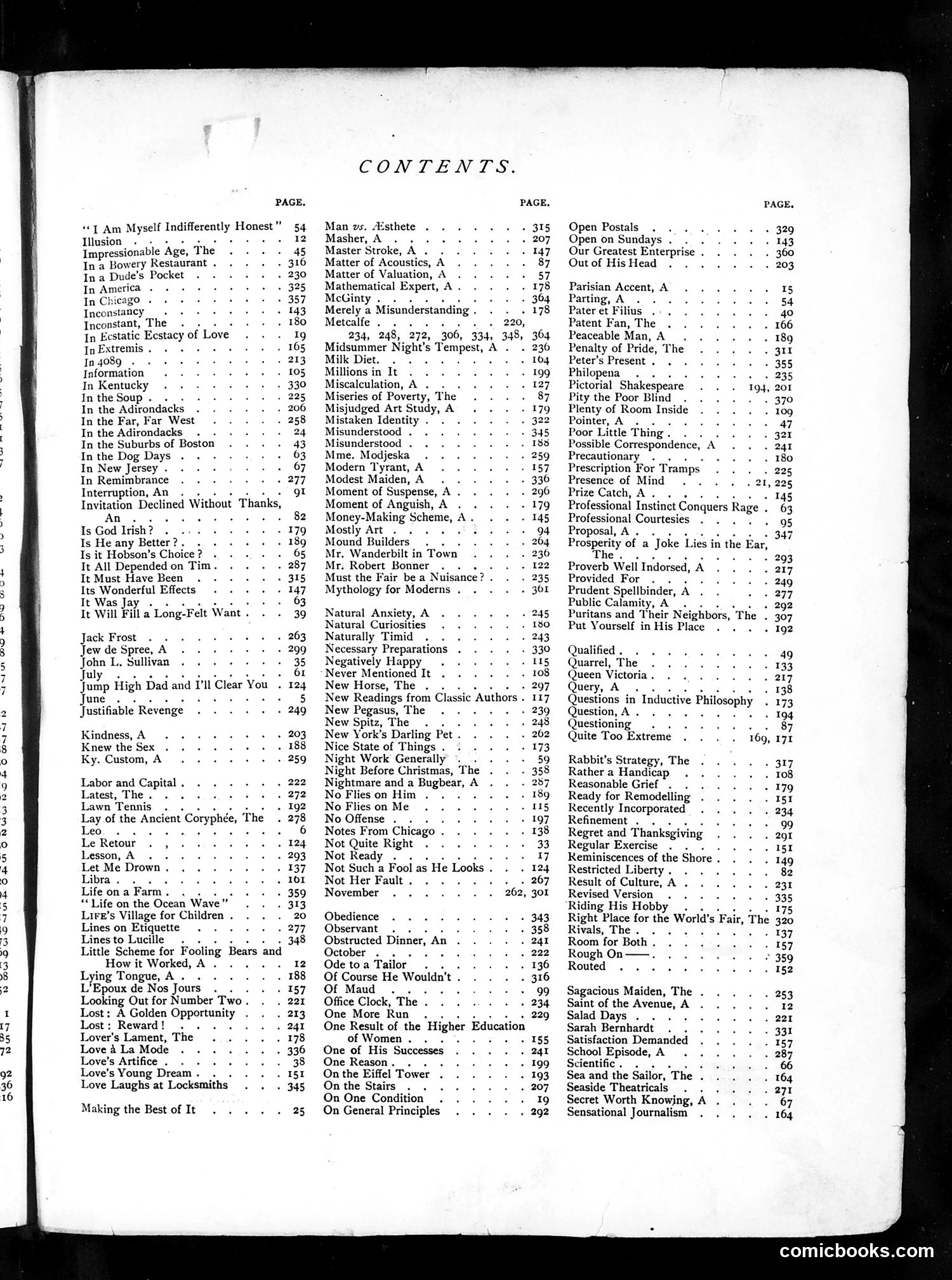 Life — 1889 — page 1: Life, 1889
