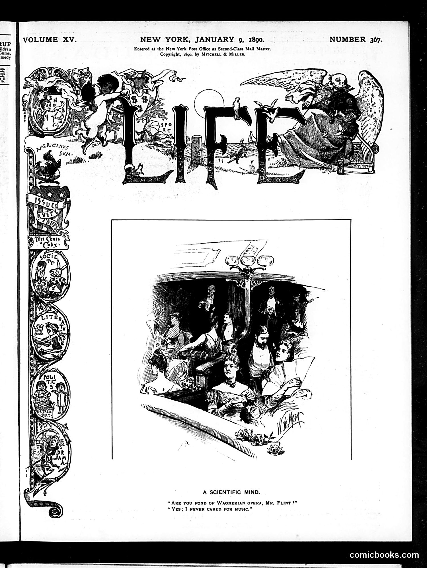 Life — January 9, 1890 — page 1: Life, 1890-01-09
