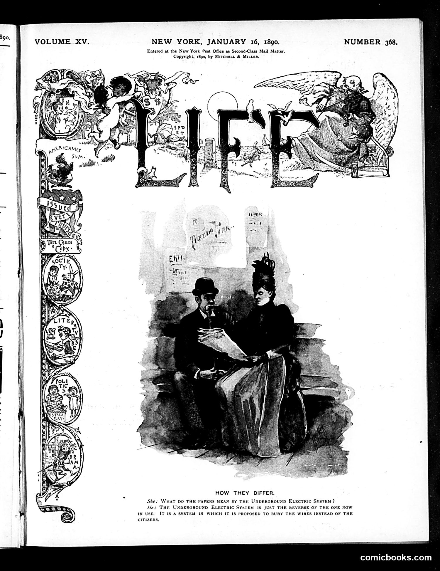 Life — January 16, 1890 — page 1: Life, 1890-01-16