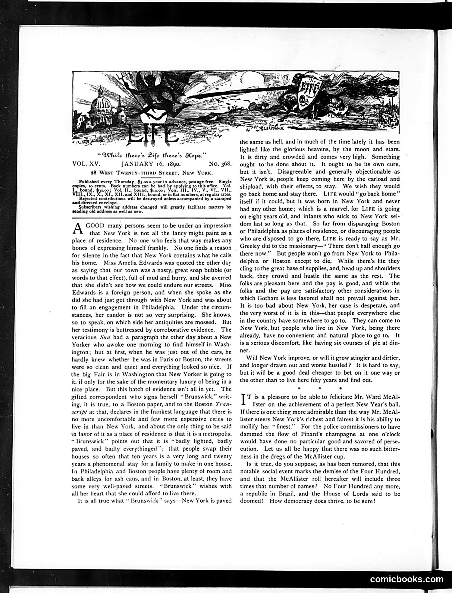 Life — January 16, 1890 — page 4: Life, 1890-01-16