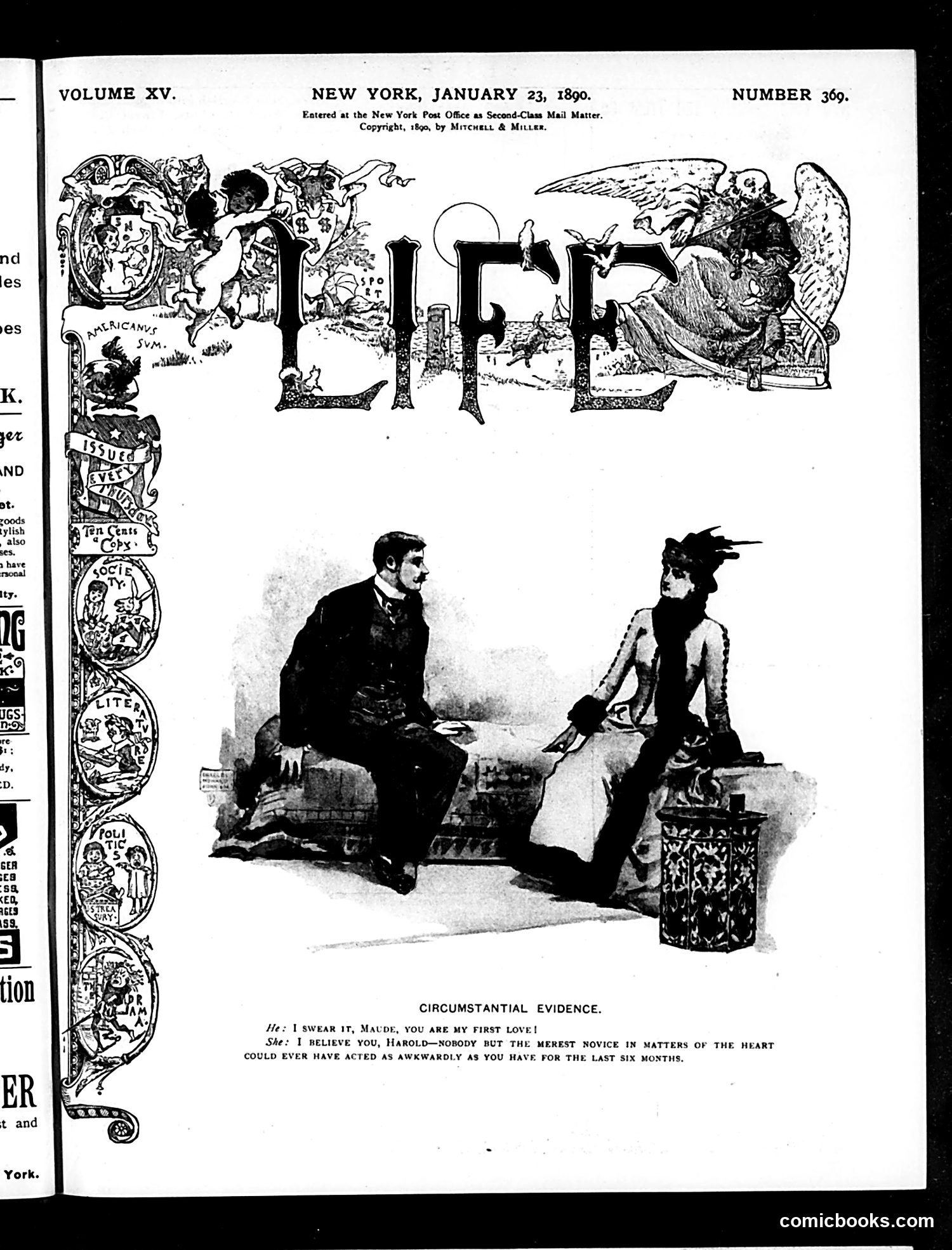Life — January 23, 1890 — page 1: Life, 1890-01-23