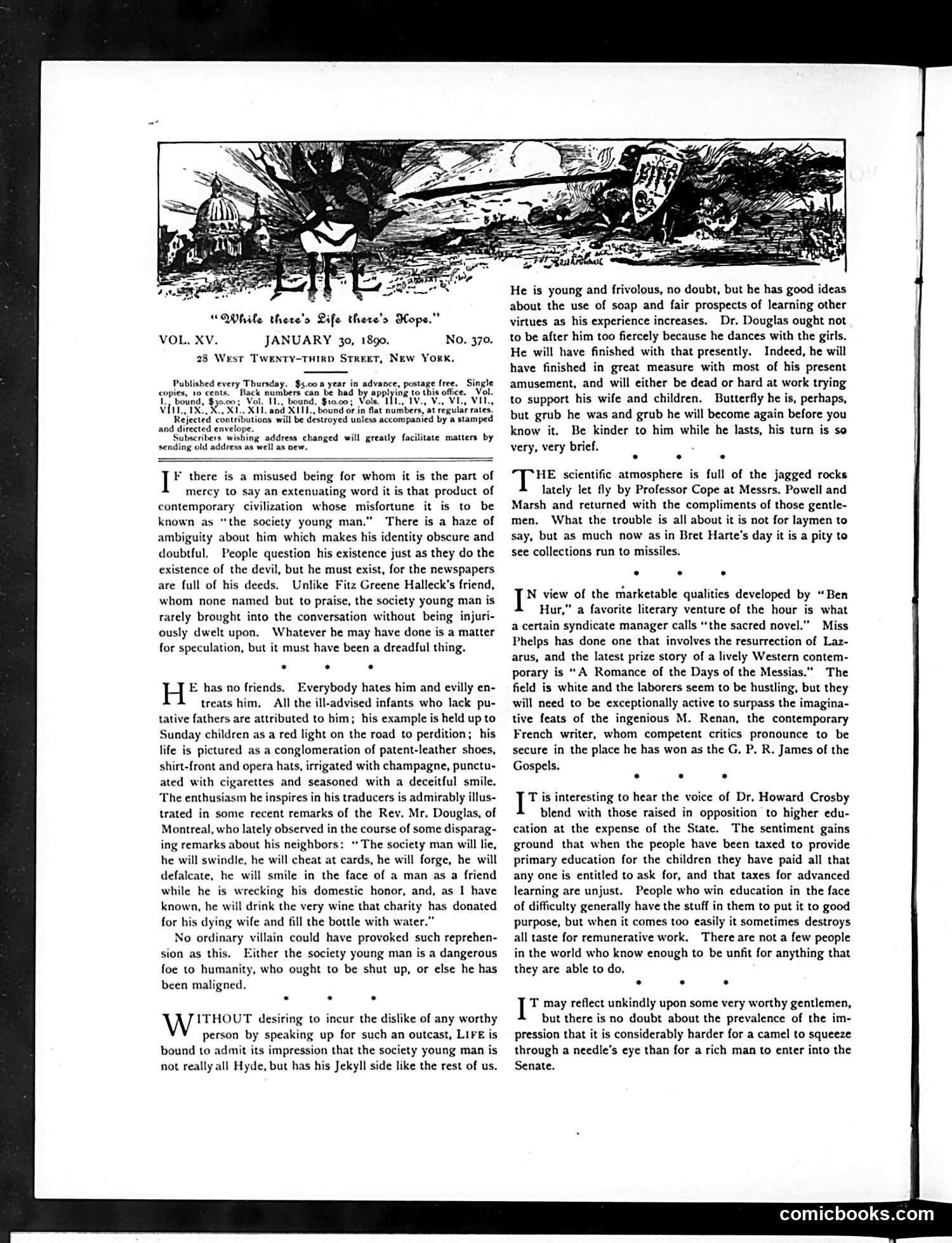 Life — January 30, 1890 — page 4: Life, 1890-01-30